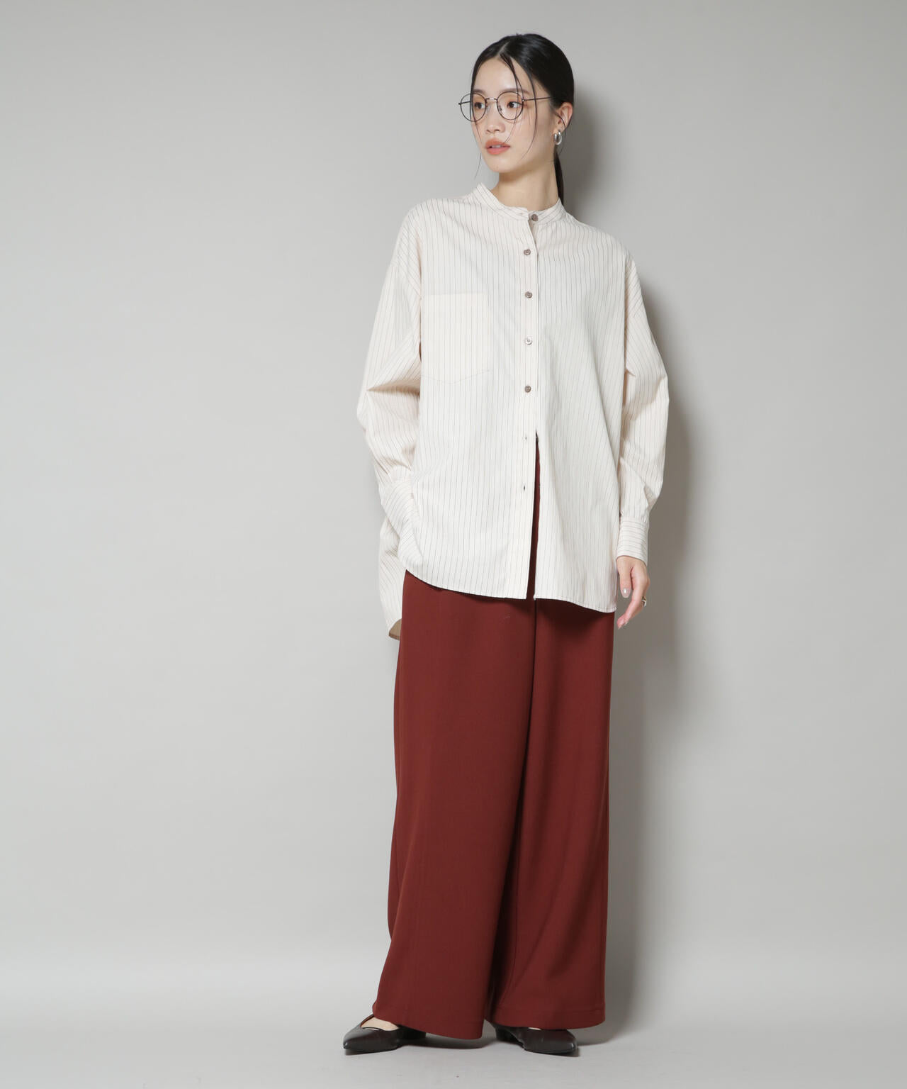 サイドタックカットジョーゼットパンツ 6735227302