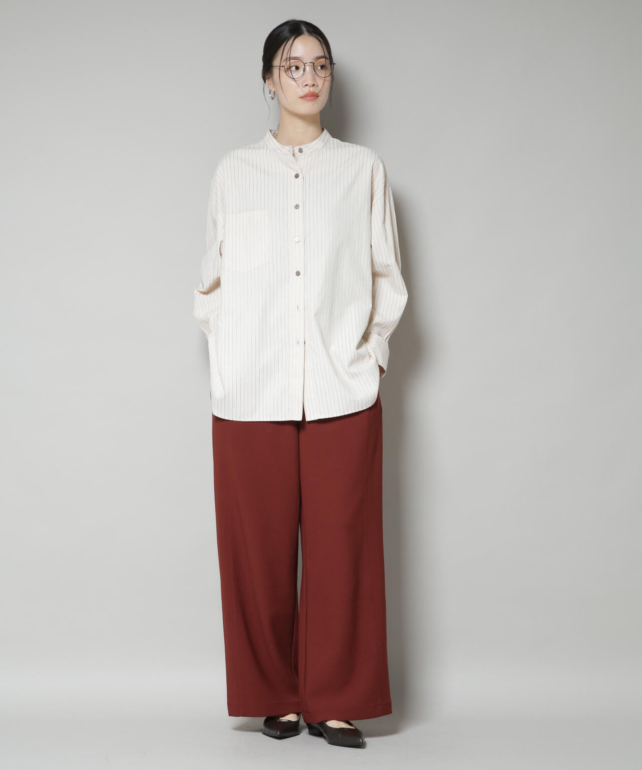 サイドタックカットジョーゼットパンツ 6735227302