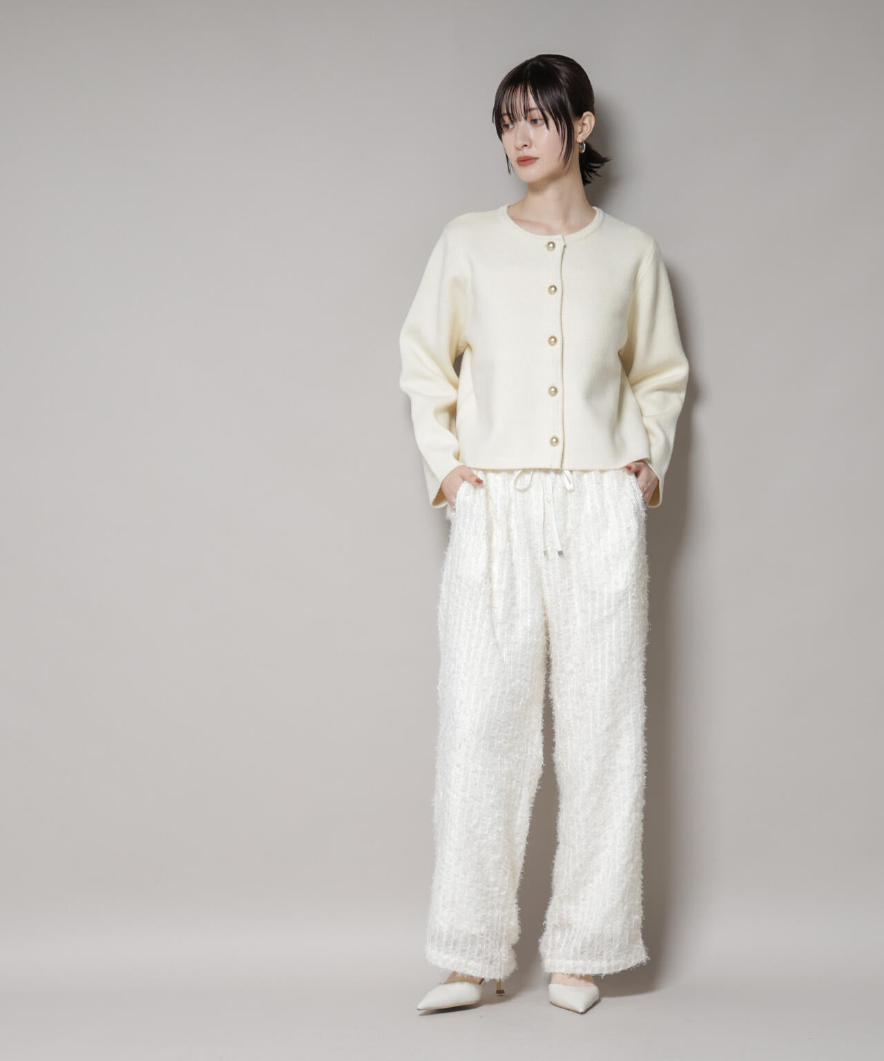 フリンジジャガードパンツ 6735227308