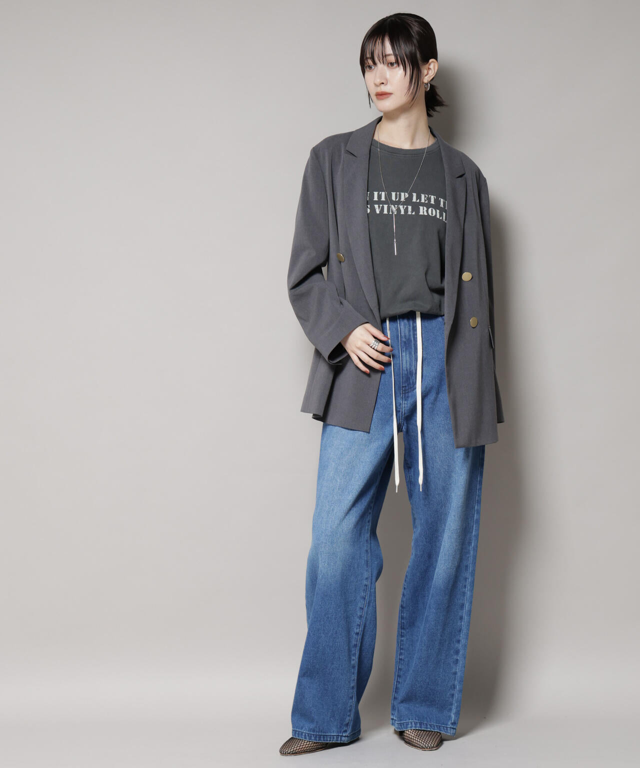 ドロストワイドデニムパンツ 6735227309