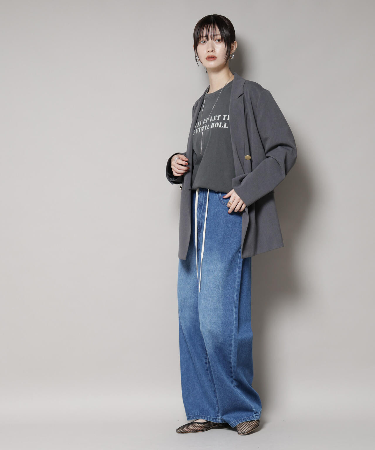 ドロストワイドデニムパンツ 6735227309