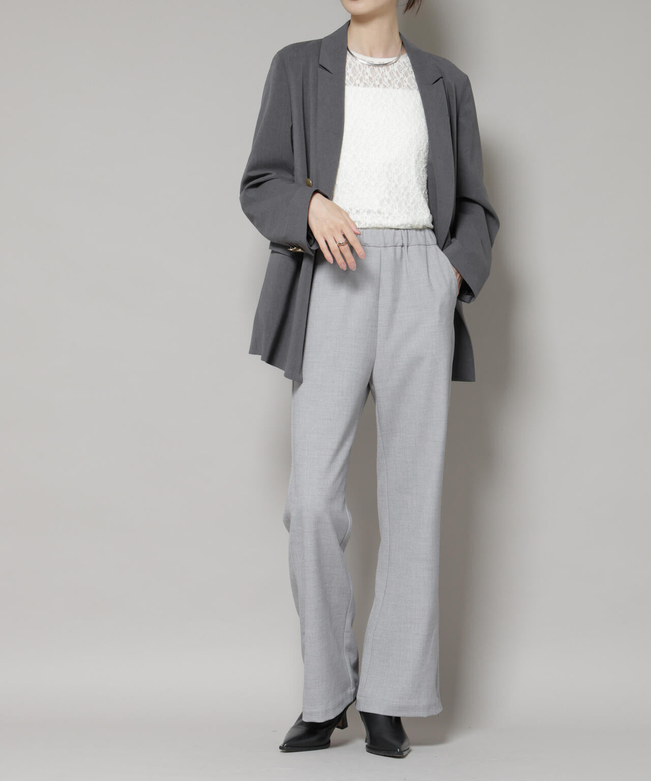 ジップスリット パンツ