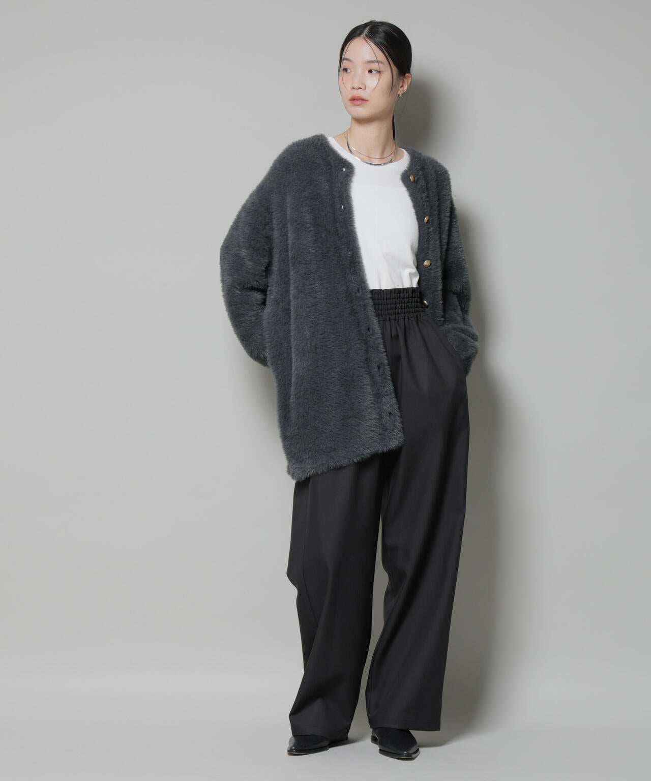 ウエストシャーリングゴムTRワイドパンツ 6735227313