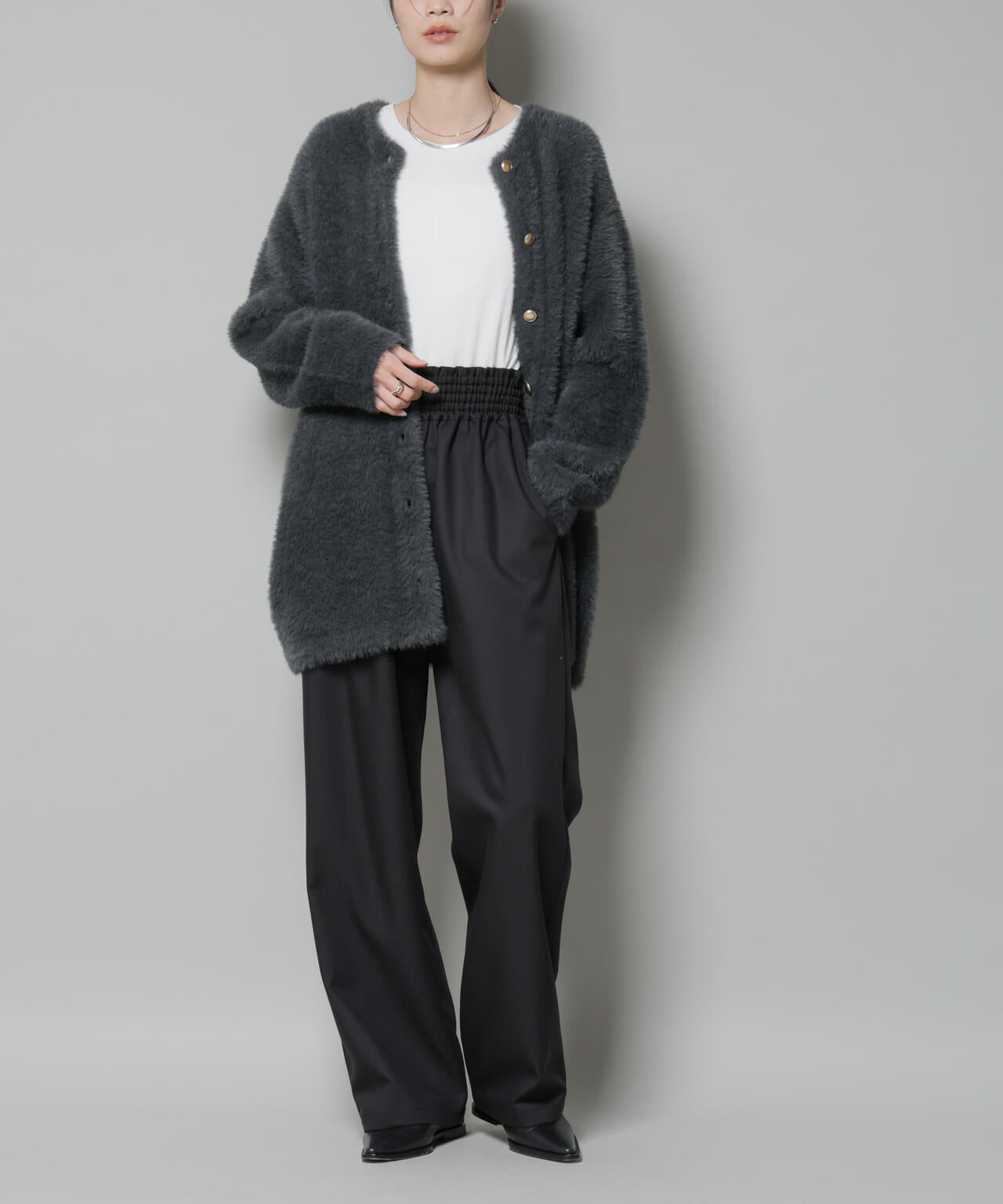 ウエストシャーリングゴムTRワイドパンツ 6735227313