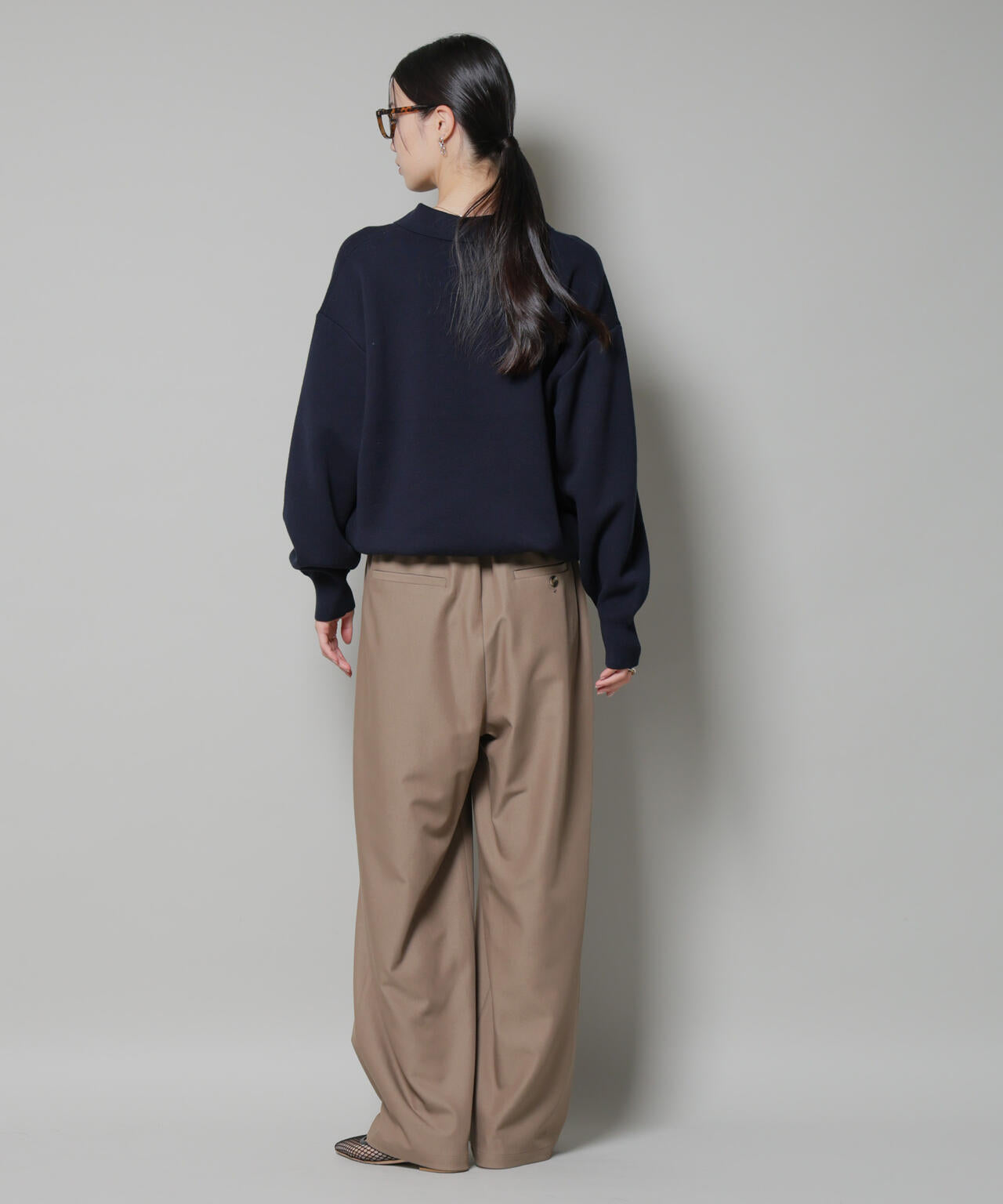 ウエストシャーリングゴムTRワイドパンツ 6735227313