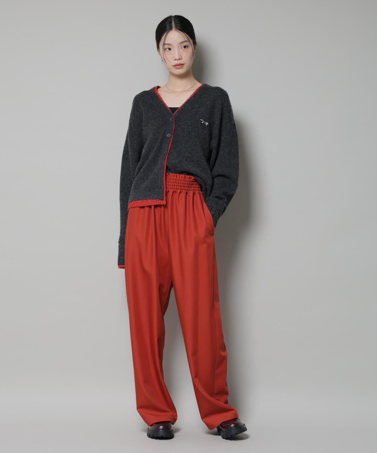 ウエストシャーリングゴムTRワイドパンツ 6735227313