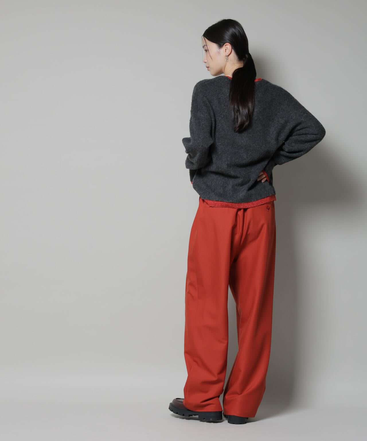 ウエストシャーリングゴムTRワイドパンツ 6735227313