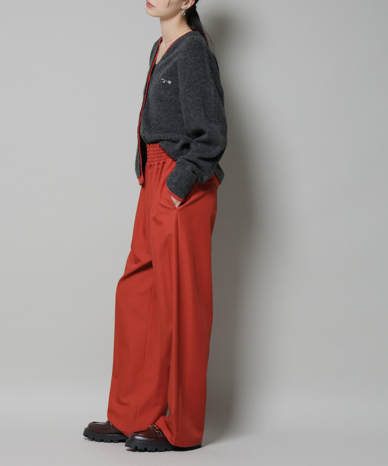 ウエストシャーリングゴムTRワイドパンツ 6735227313