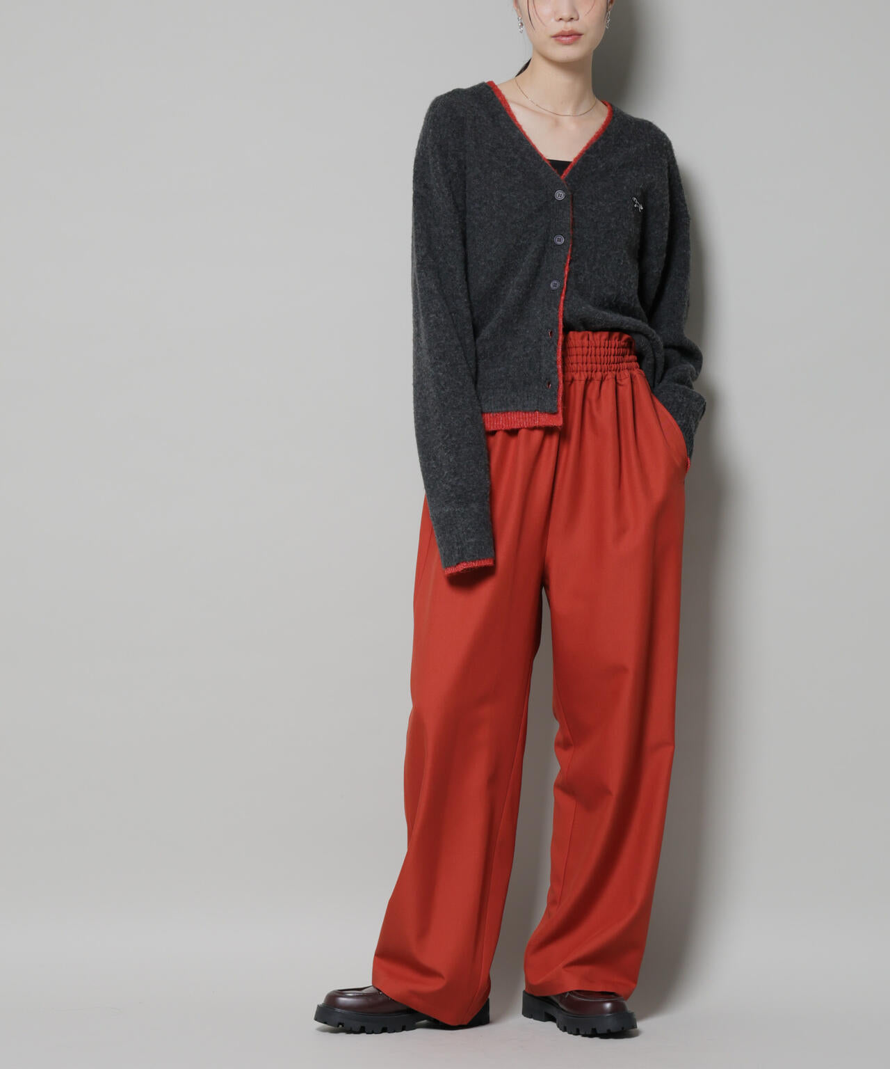 ウエストシャーリングゴムTRワイドパンツ 6735227313