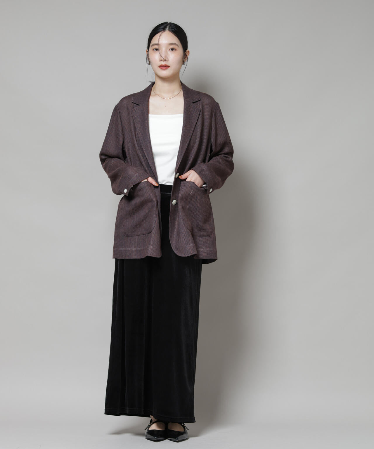 ベロアカットナロースカート(セットアップ可) 6735230312