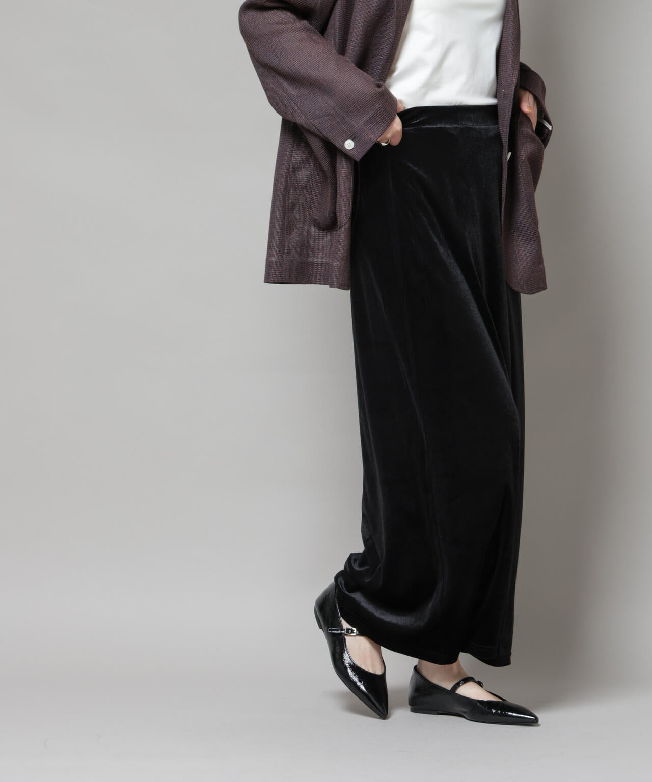 ベロアカットナロースカート(セットアップ可) 6735230312