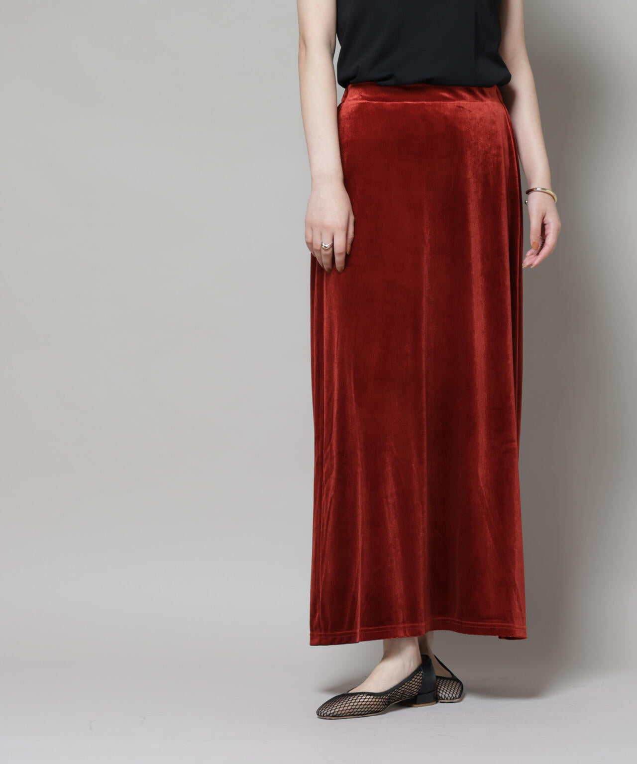 ベロアカットナロースカート(セットアップ可) 6735230312