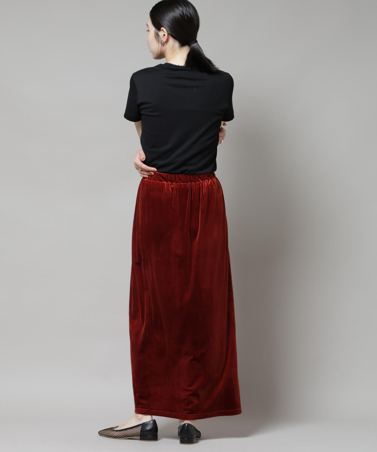 ベロアカットナロースカート(セットアップ可) 6735230312