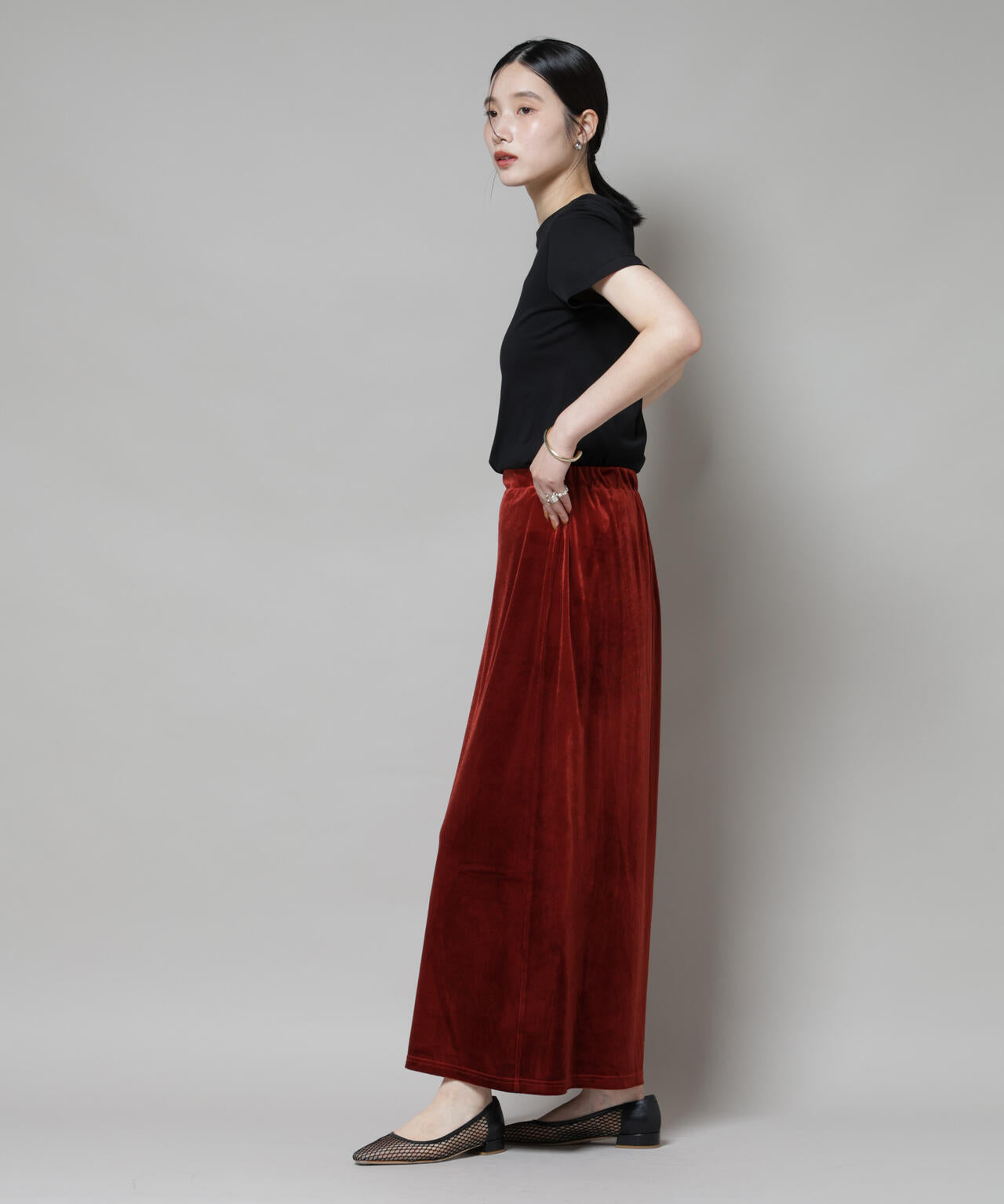 ベロアカットナロースカート(セットアップ可) 6735230312