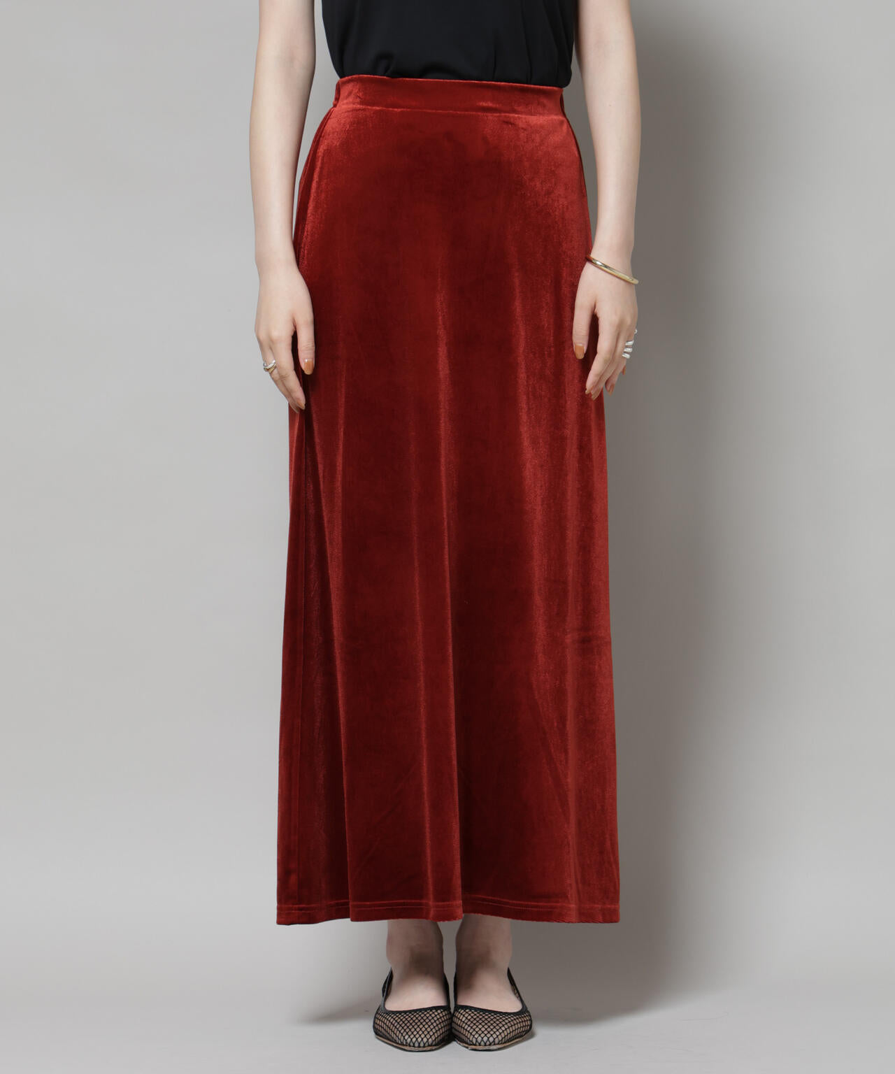 ベロアカットナロースカート(セットアップ可) 6735230312