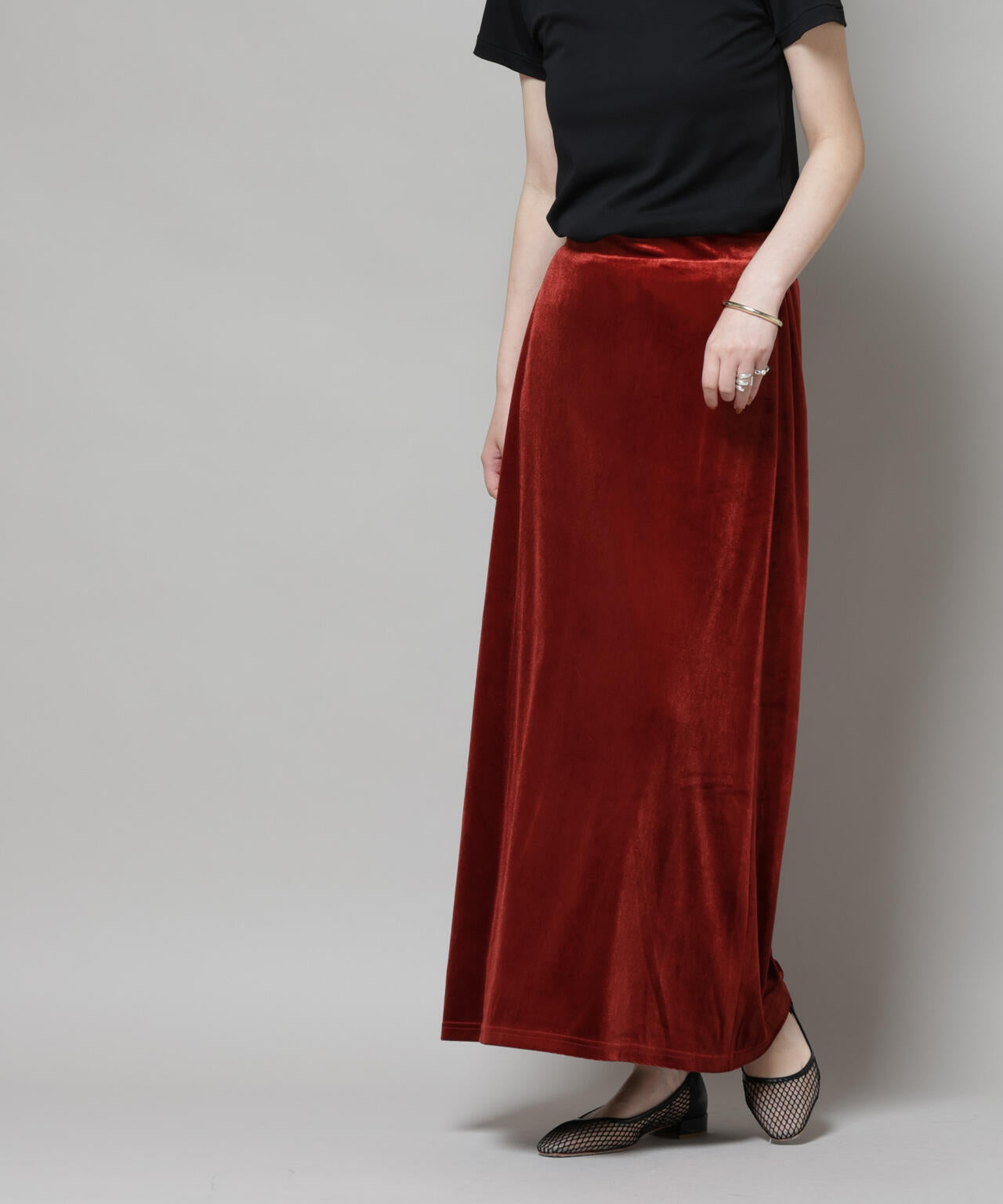 ベロアカットナロースカート(セットアップ可) 6735230312