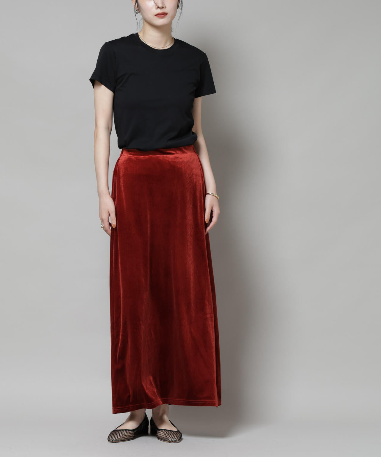 ベロアカットナロースカート(セットアップ可) 6735230312