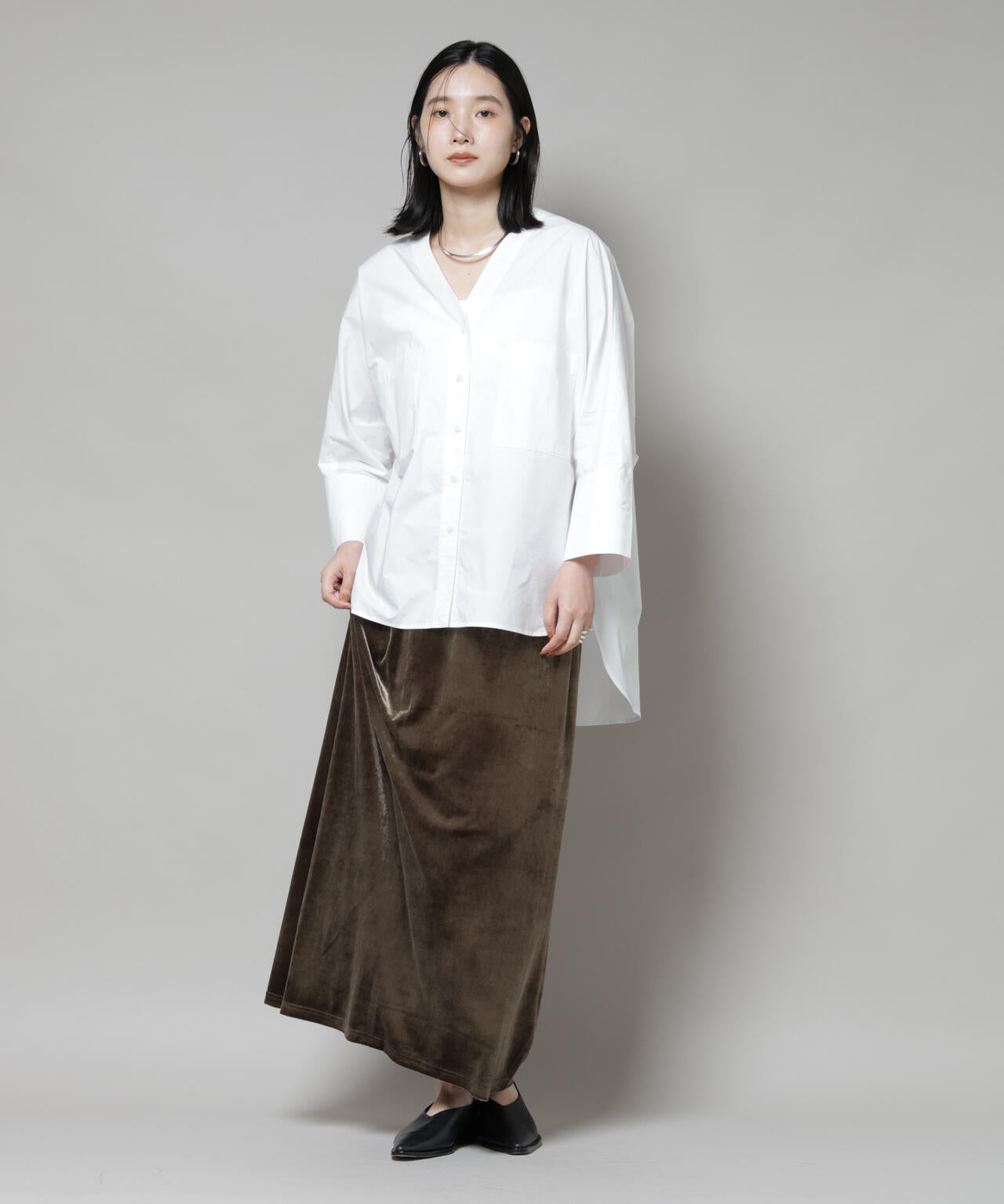 ベロアカットナロースカート(セットアップ可) 6735230312