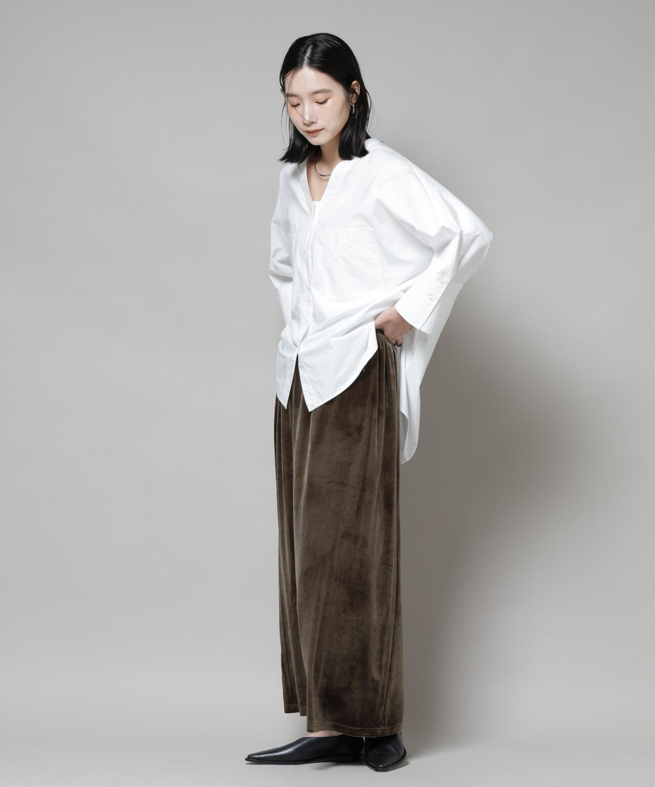 ベロアカットナロースカート(セットアップ可) 6735230312