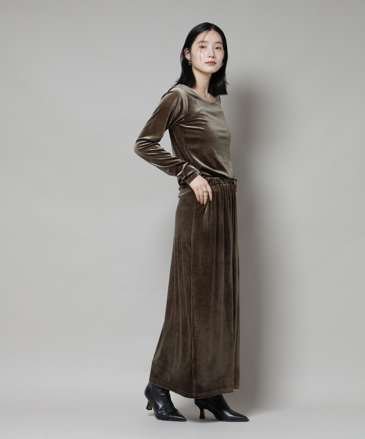 ベロアカットナロースカート(セットアップ可) 6735230312