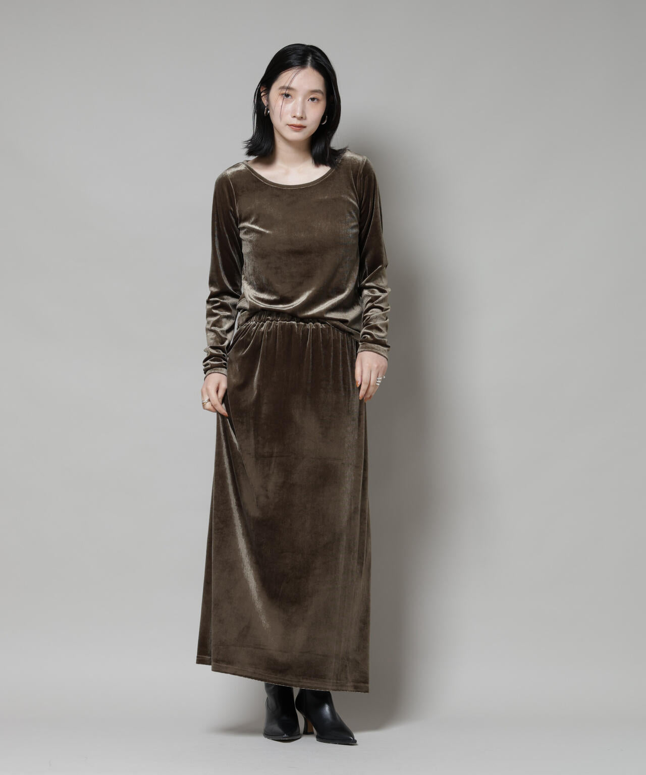 ベロアカットナロースカート(セットアップ可) 6735230312