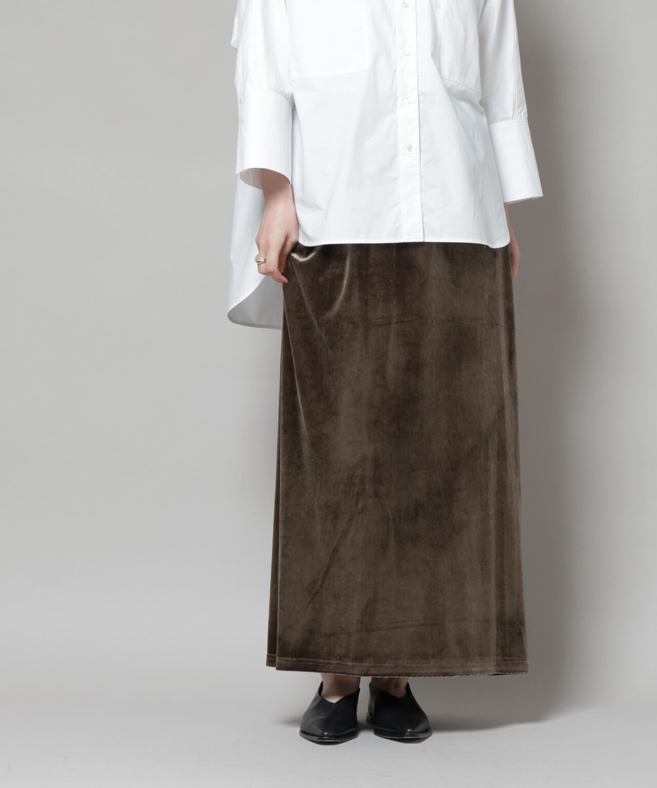 ベロアカットナロースカート(セットアップ可) 6735230312