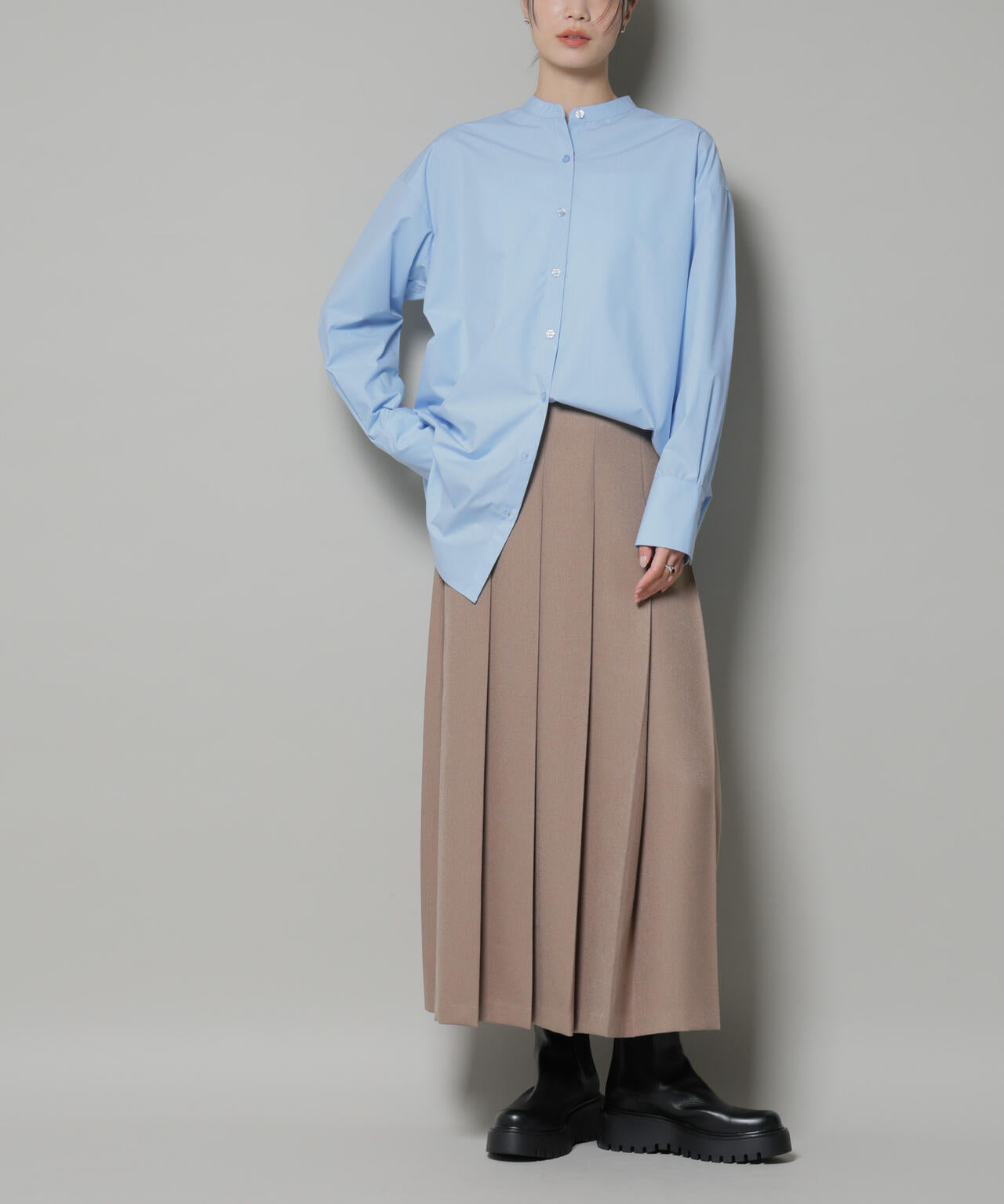 ワイドプリーツロングスカート 6735230316