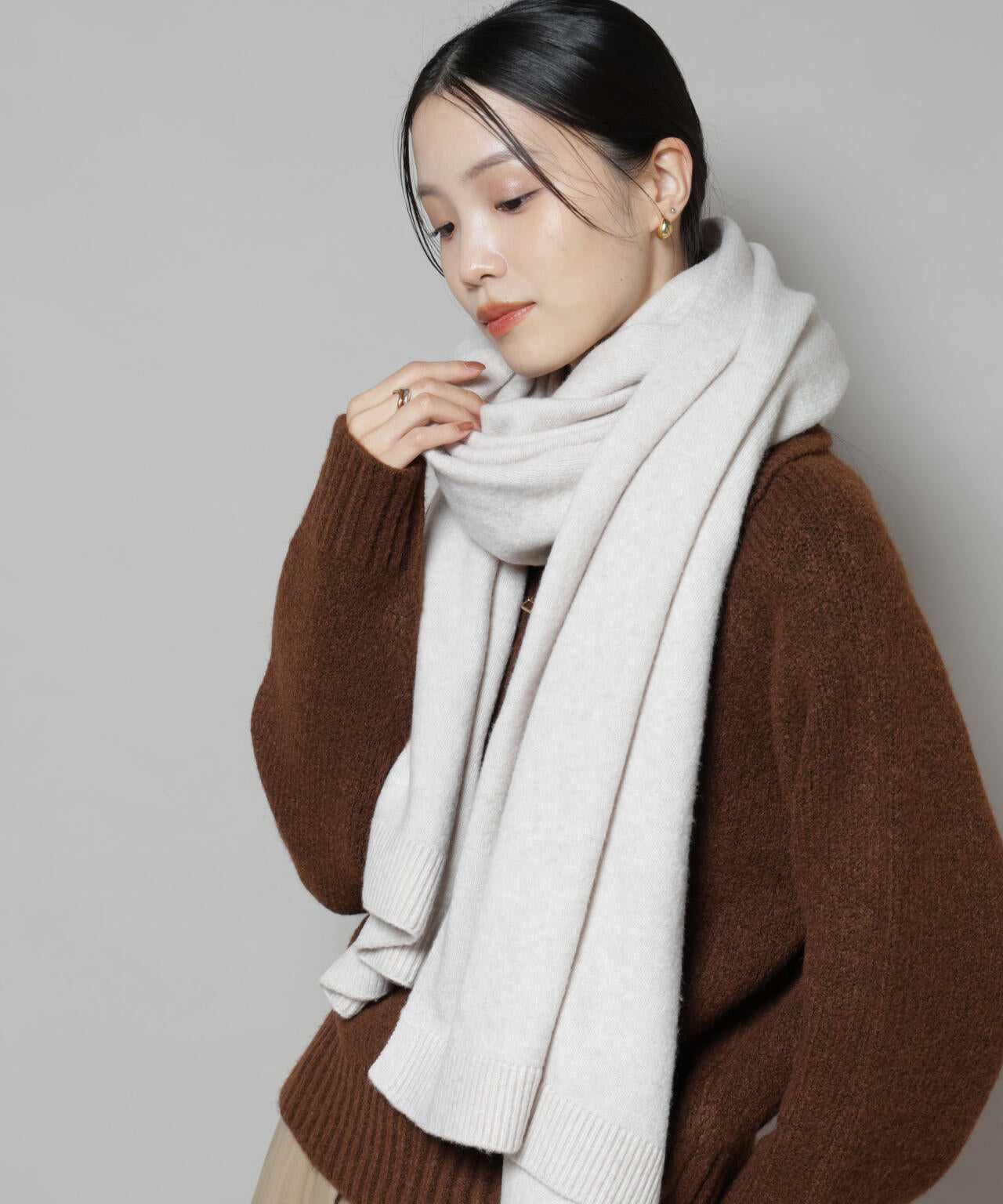 ボリューム ニット ストール