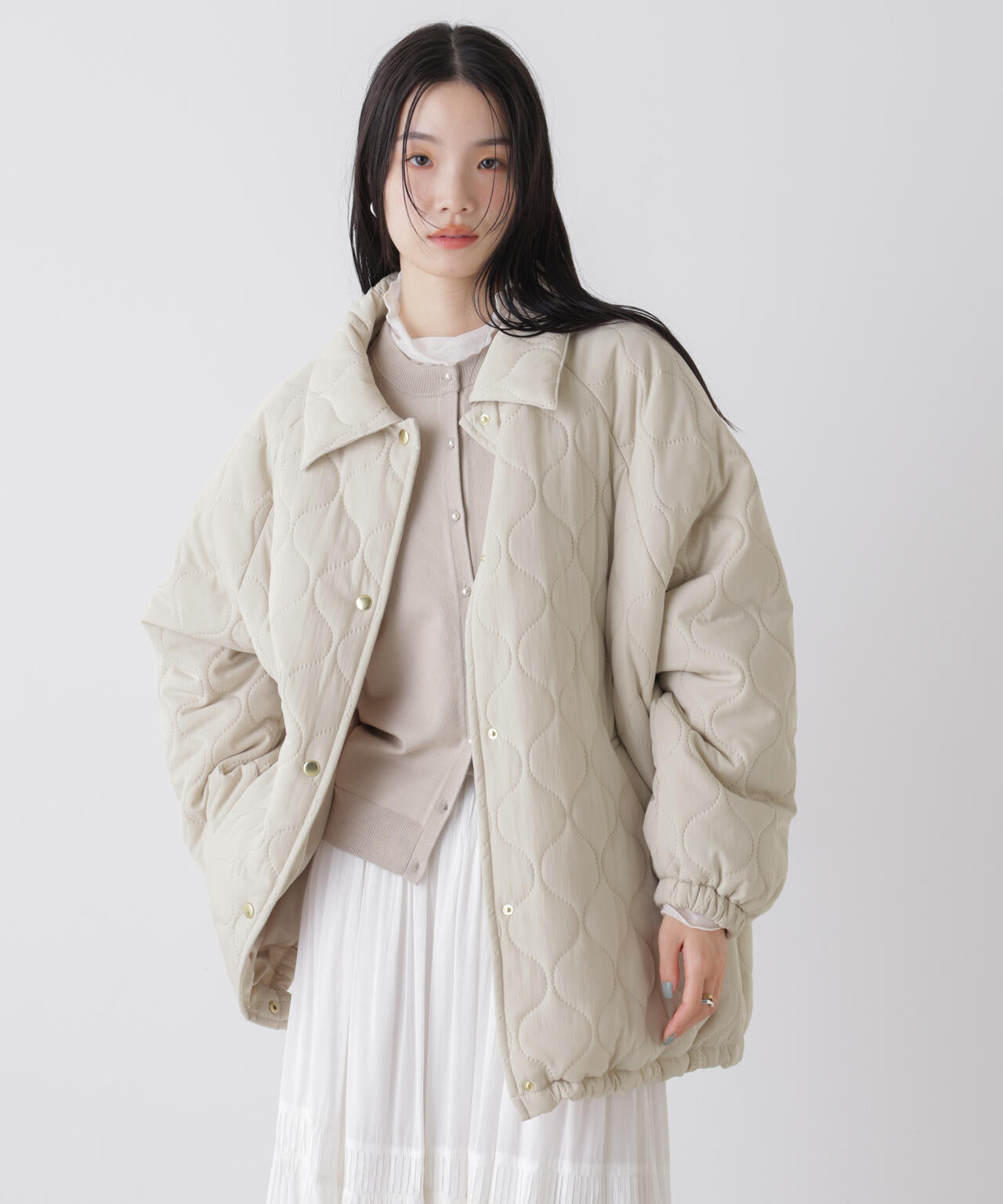 ひょうたんキルト ラグラン ミドルコート