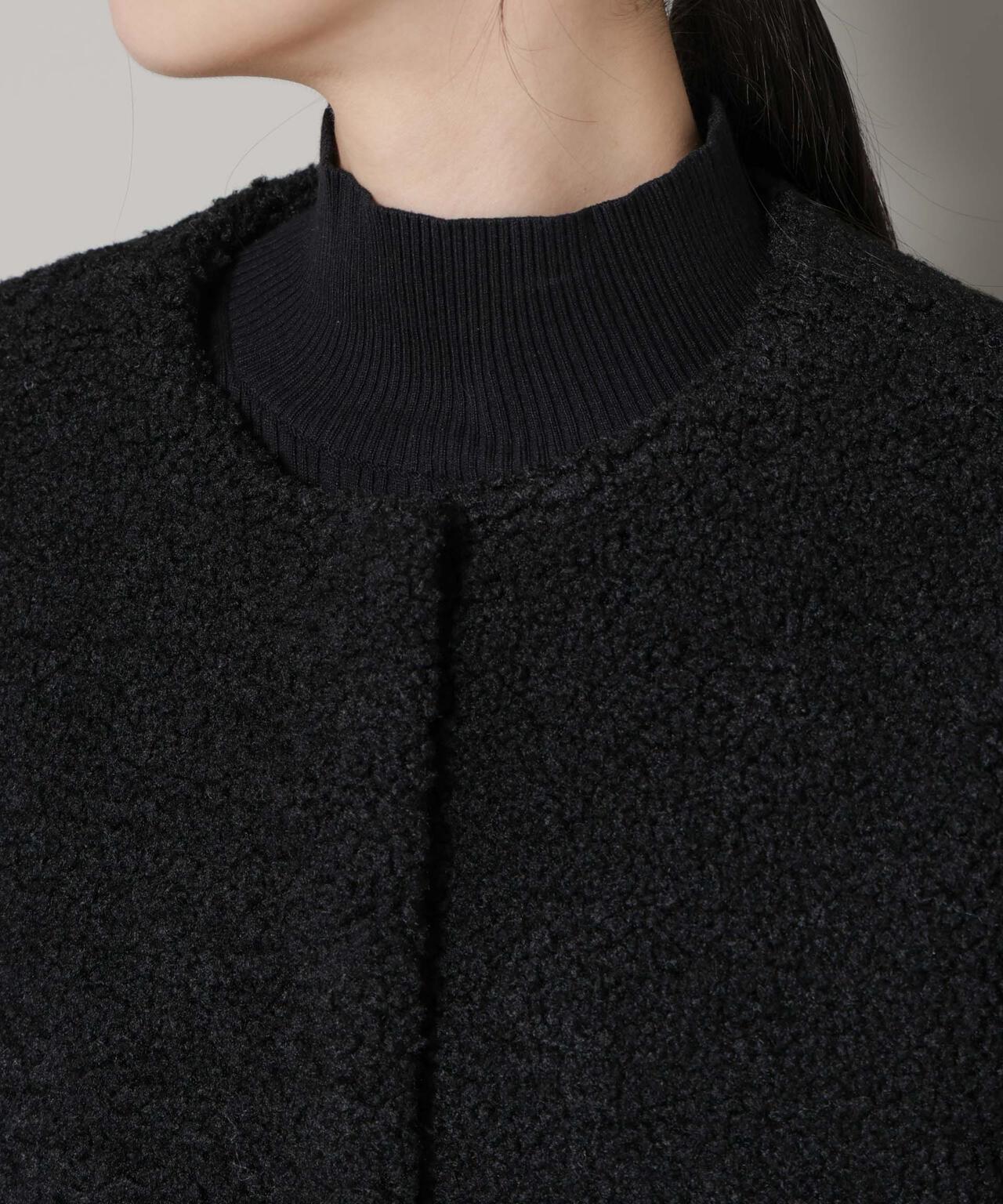 ソフトボアノーカラーミドルコート 6736111301