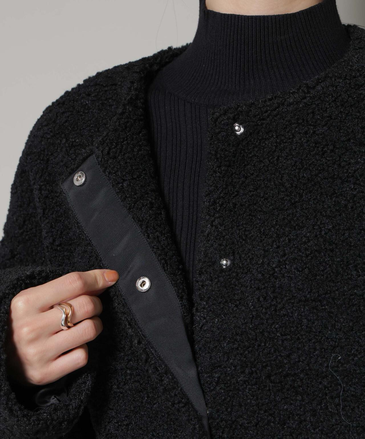 ソフトボアノーカラーミドルコート 6736111301