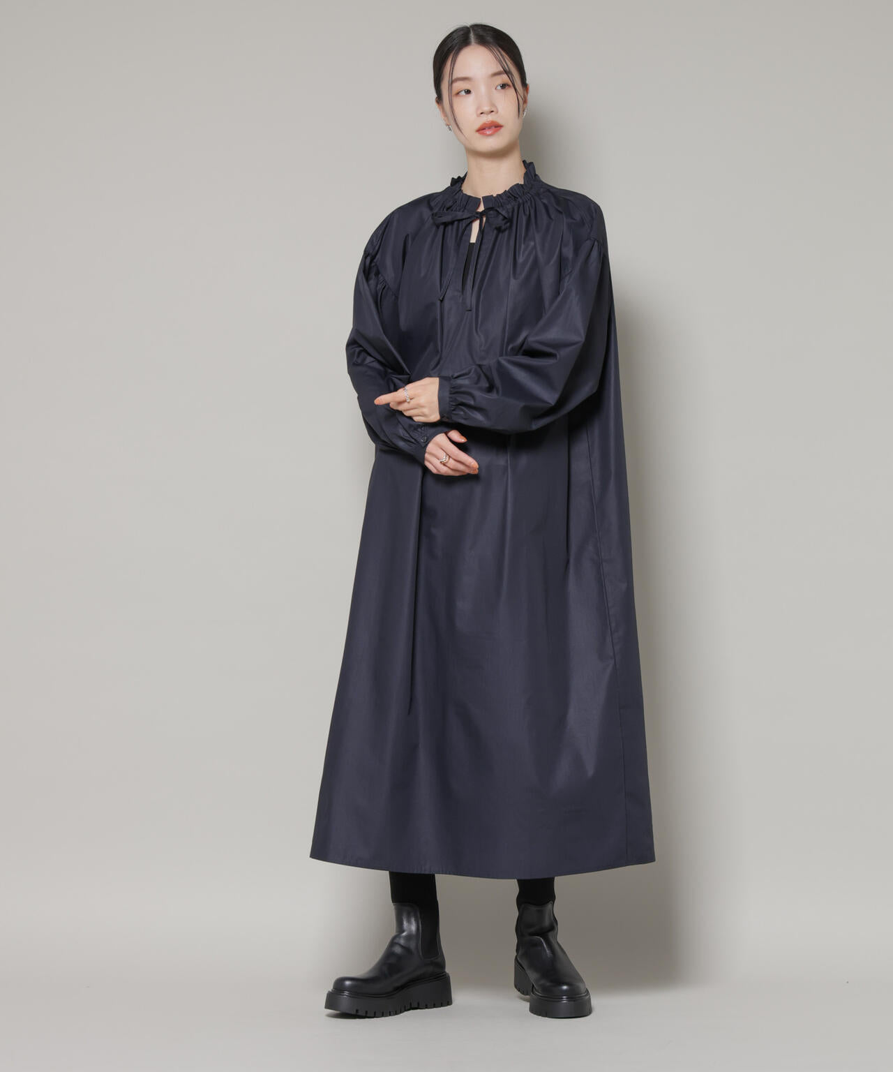 キルティングベスト×ギャザーワンピース アンサンブルセット 6736119303