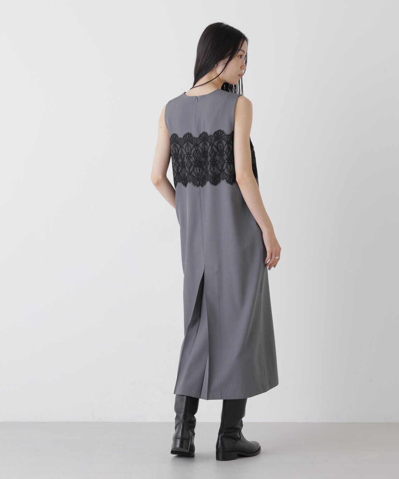 レース切り替えノースリーブワンピース 6736119304