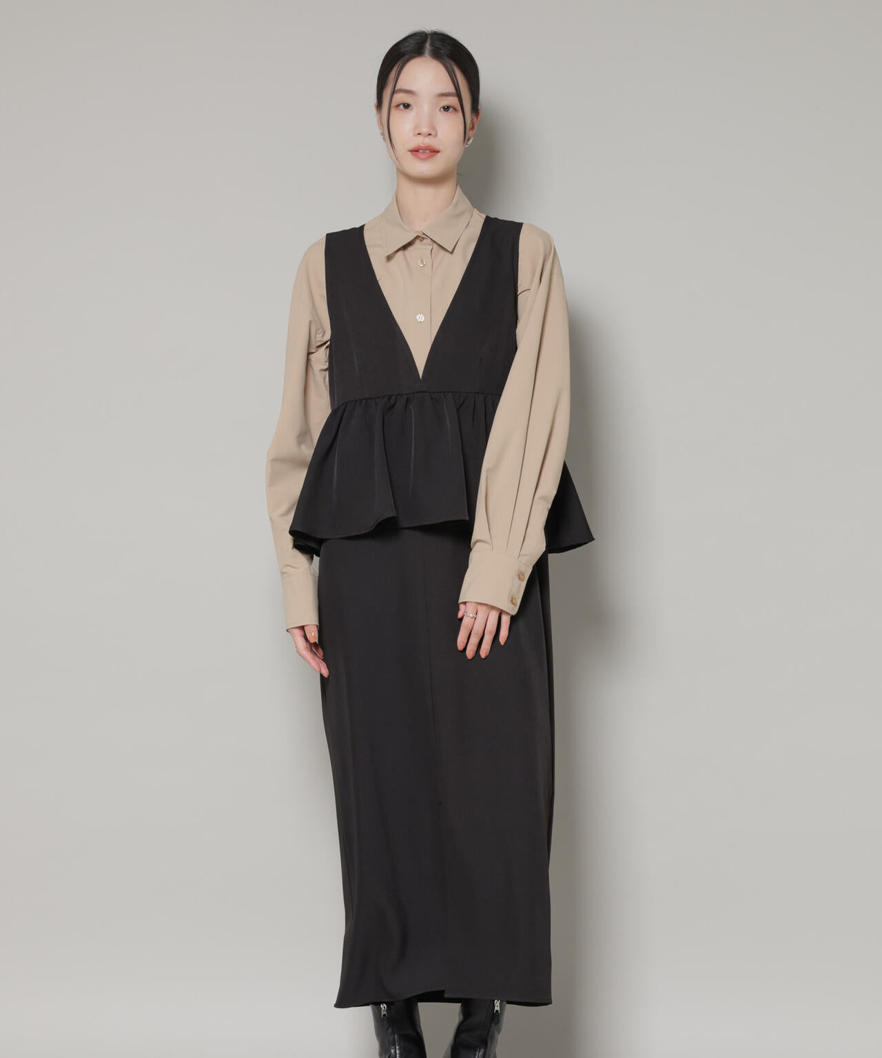 前後2wayフレア切り替えワンピース 6736119306