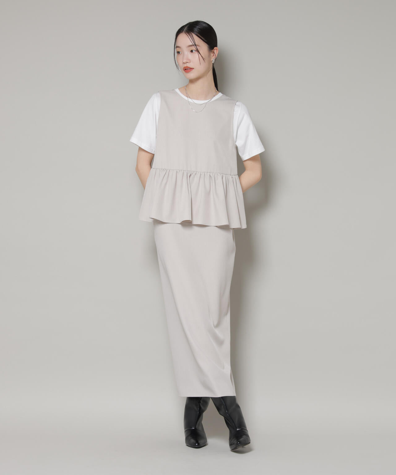 前後2wayフレア切り替えワンピース 6736119306