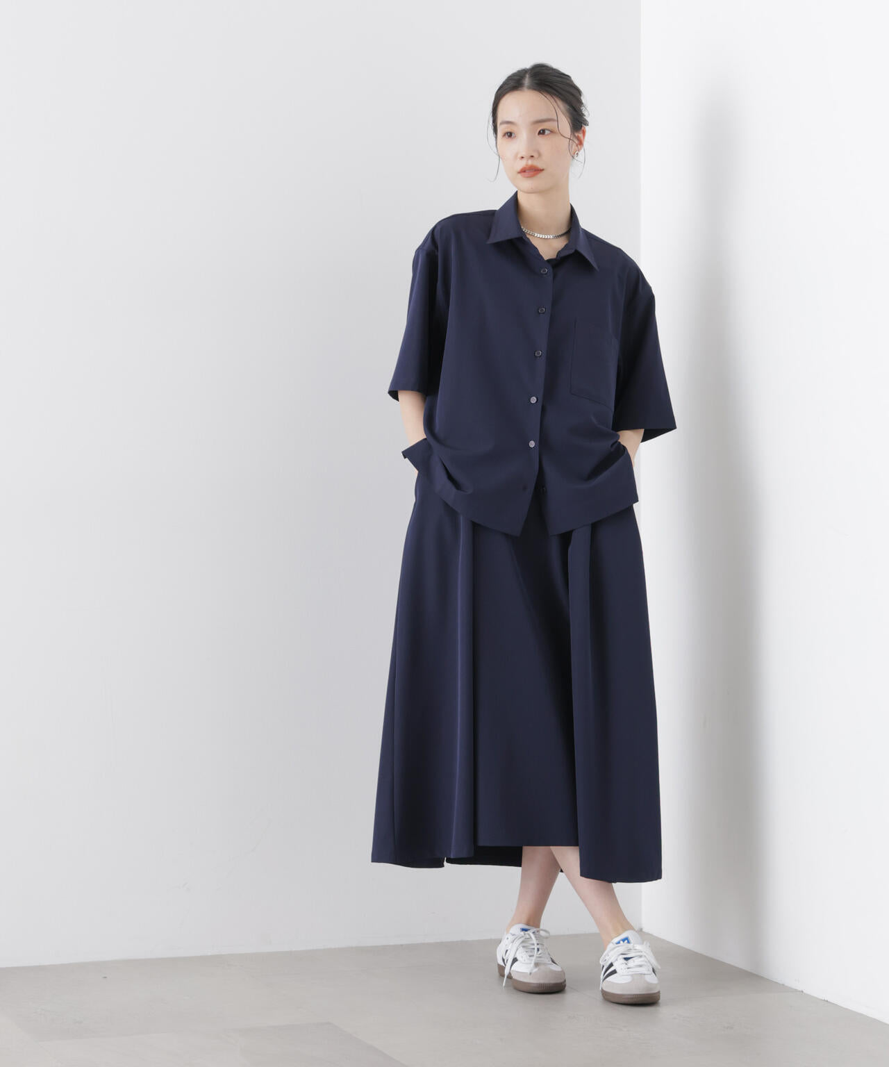 多機能2wayストレッチ サロペットフレアワンピース(セットアップ可) 6736119312