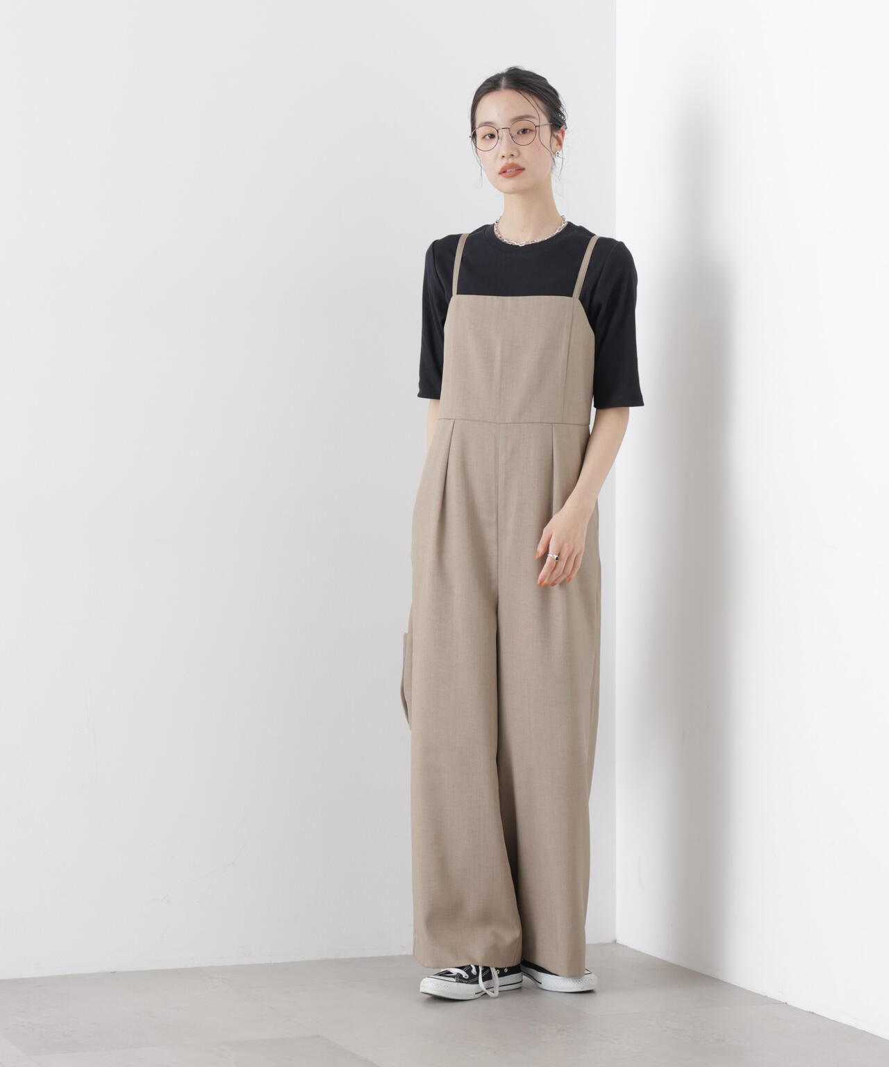 キャミソールワイドサロペットパンツ(セットアップ可) 6736119316