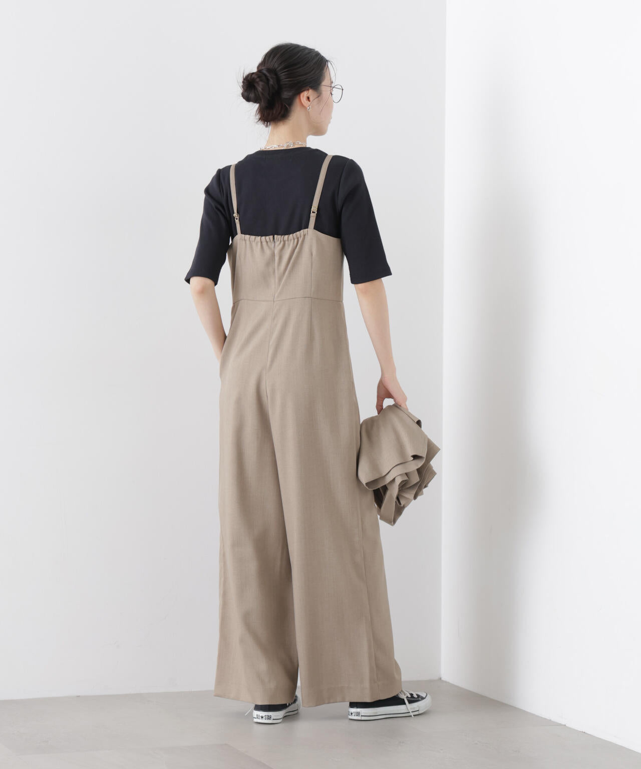 キャミソールワイドサロペットパンツ(セットアップ可) 6736119316