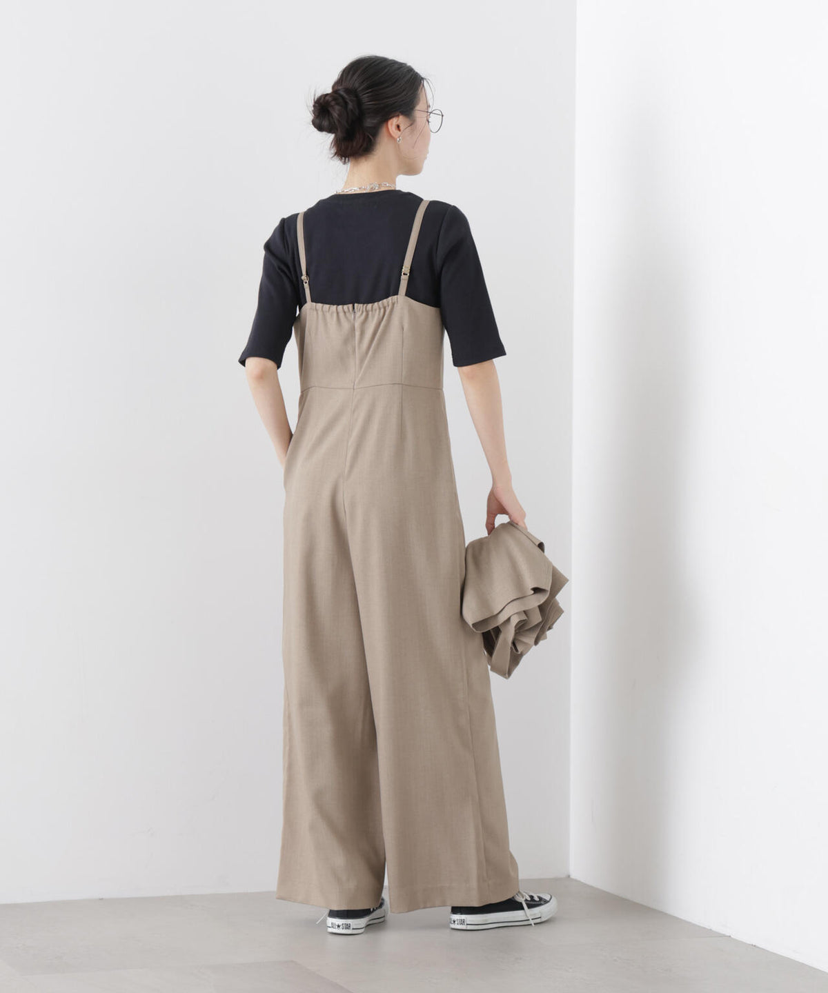 キャミソールワイドサロペットパンツ(セットアップ可) 6736119316