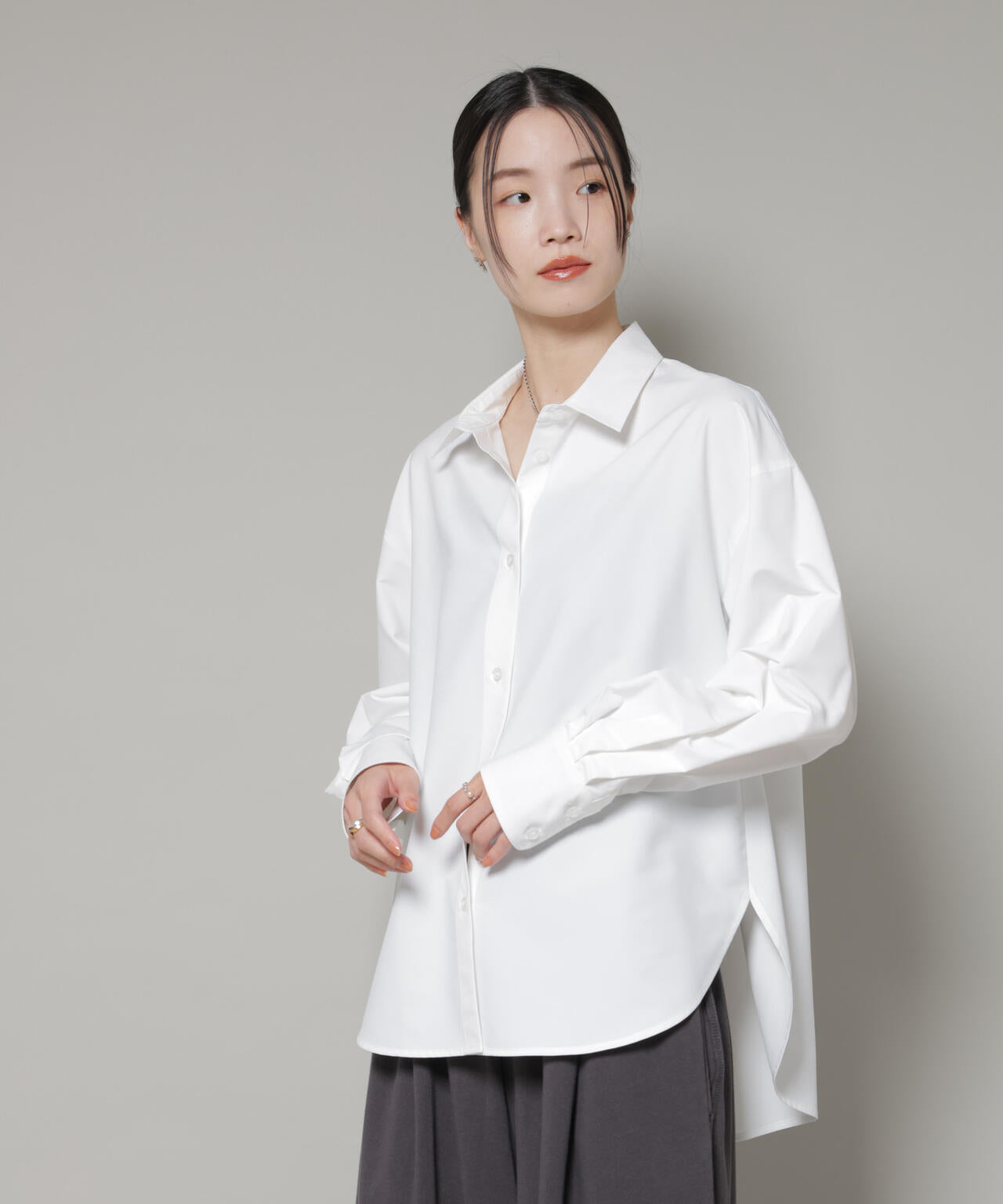 コットンライクタイプライターベーシックシャツ 6736120300