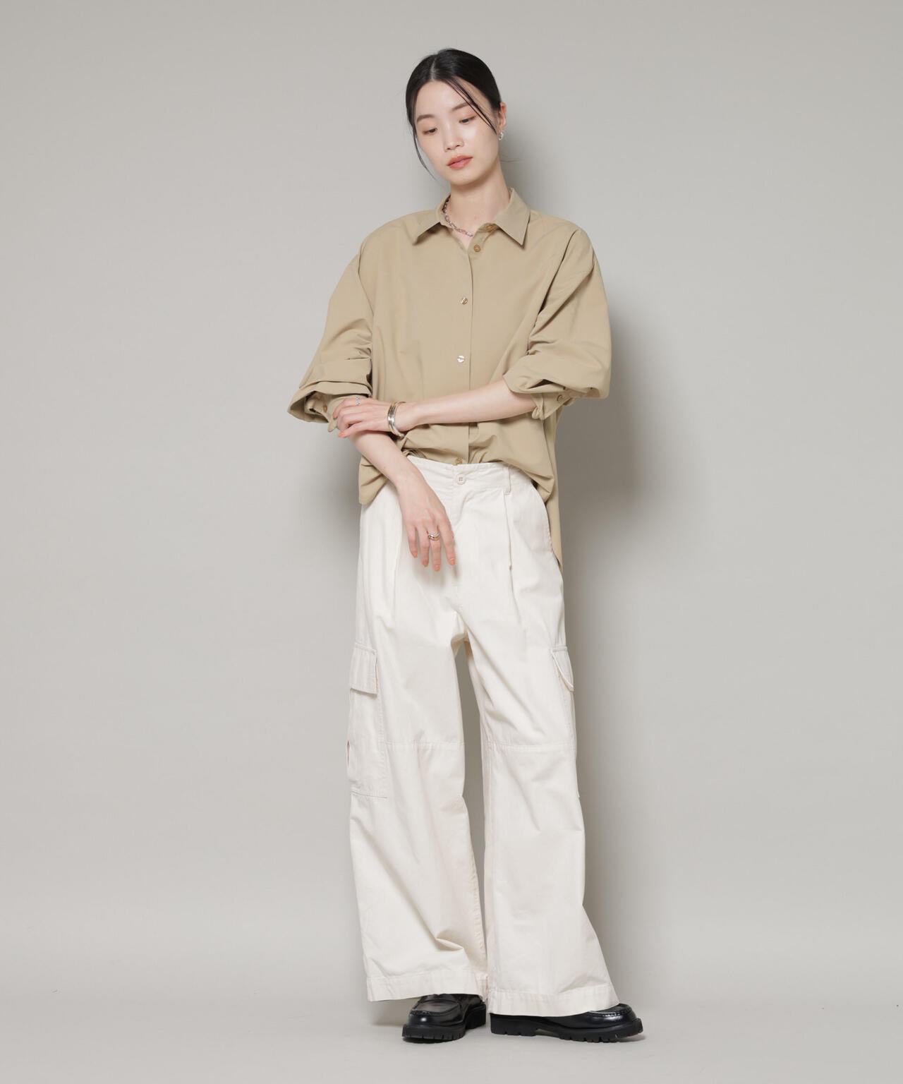 コットンライクタイプライターベーシックシャツ 6736120300