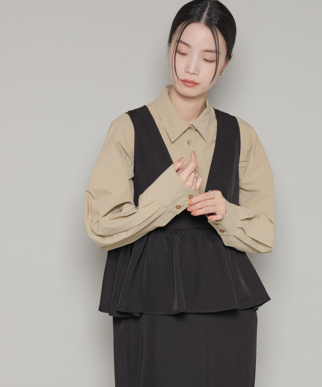 コットンライクタイプライターベーシックシャツ 6736120300