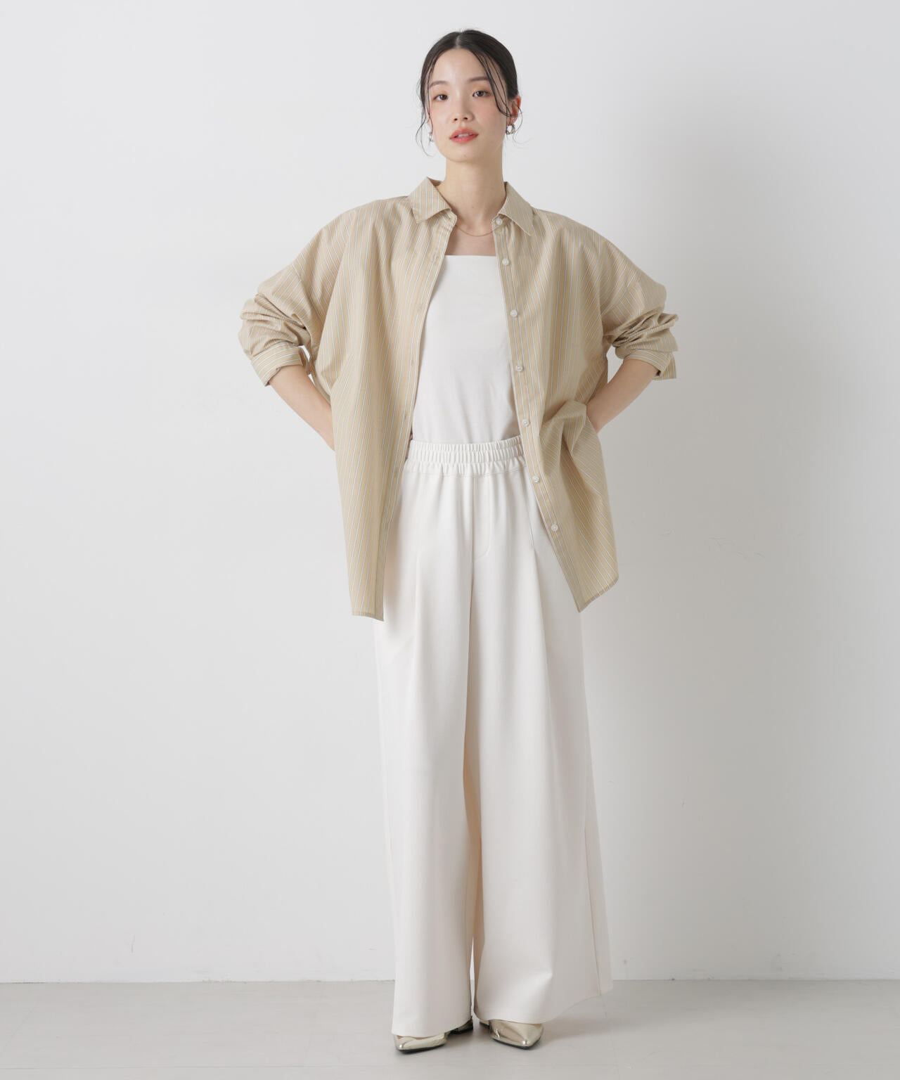 ブロードワイドシルエットストライプシャツ 6736120307