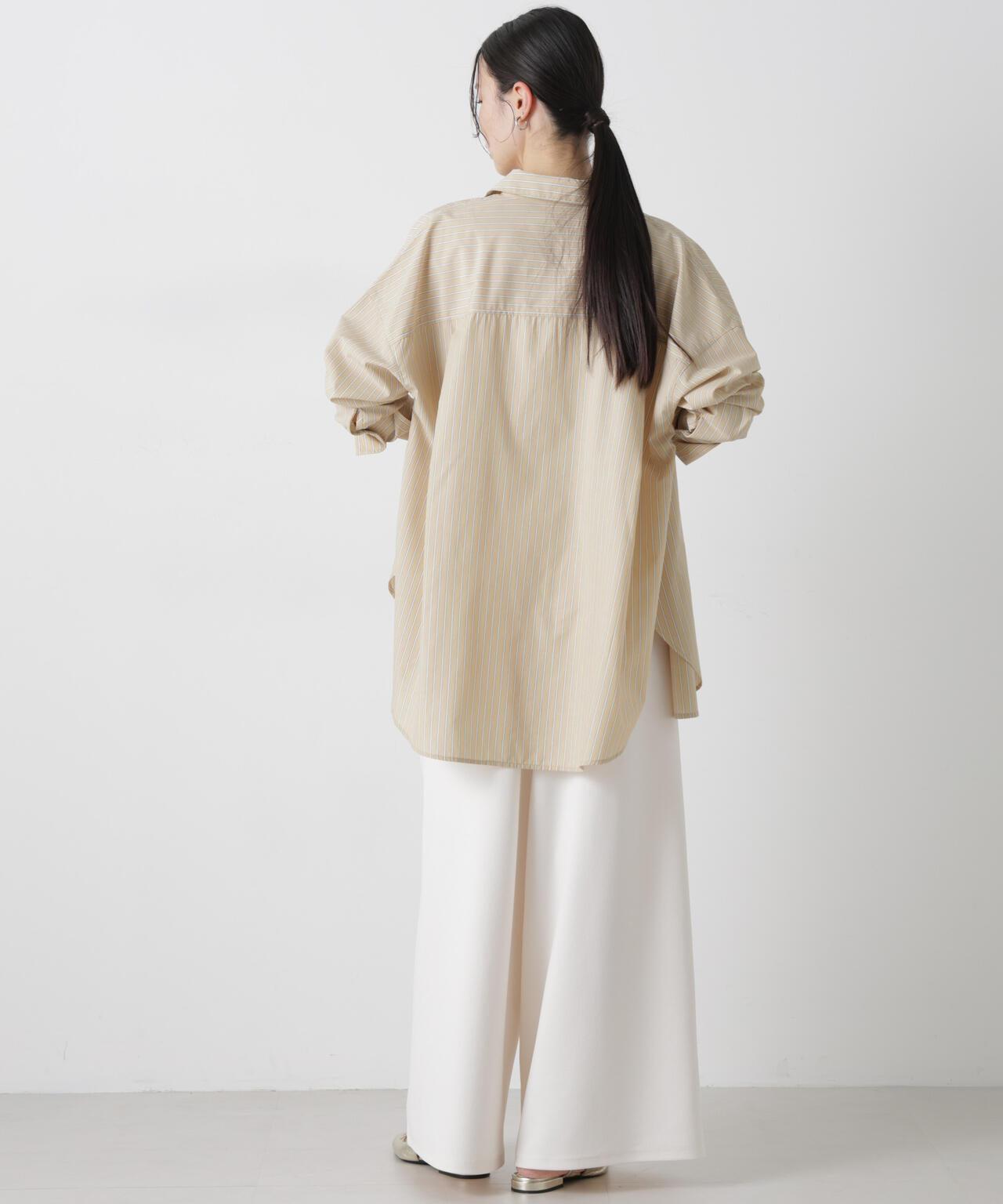 ブロードワイドシルエットストライプシャツ 6736120307