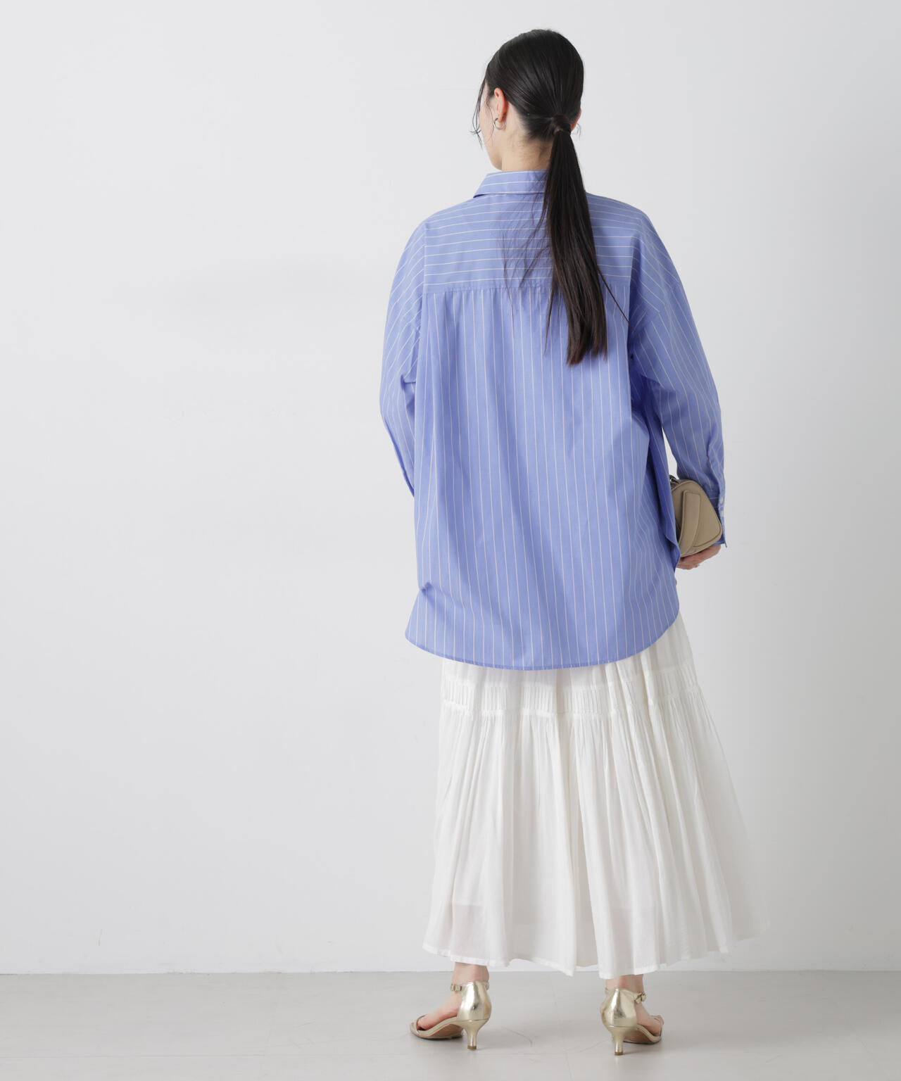 ブロードワイドシルエットストライプシャツ 6736120307