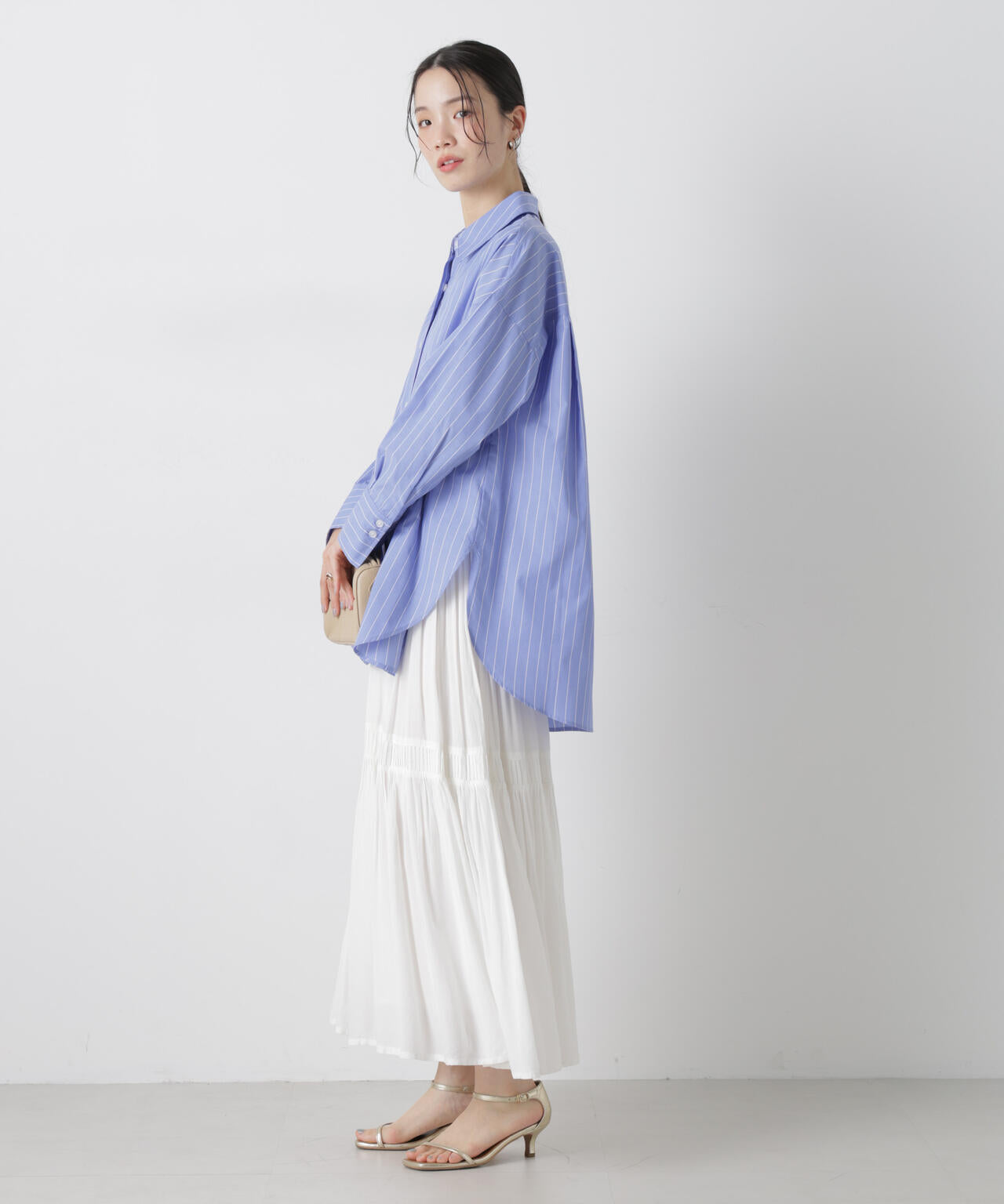 ブロードワイドシルエットストライプシャツ 6736120307