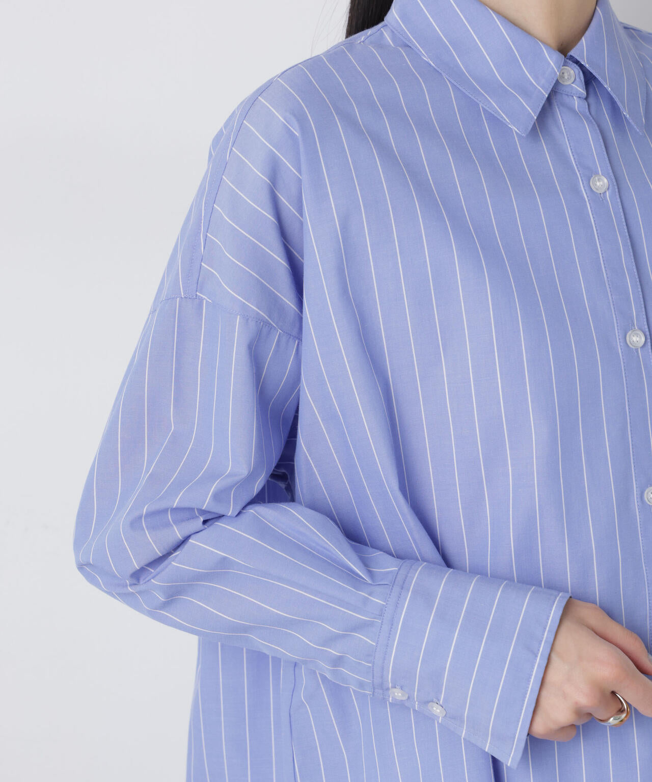 ブロードワイドシルエットストライプシャツ 6736120307