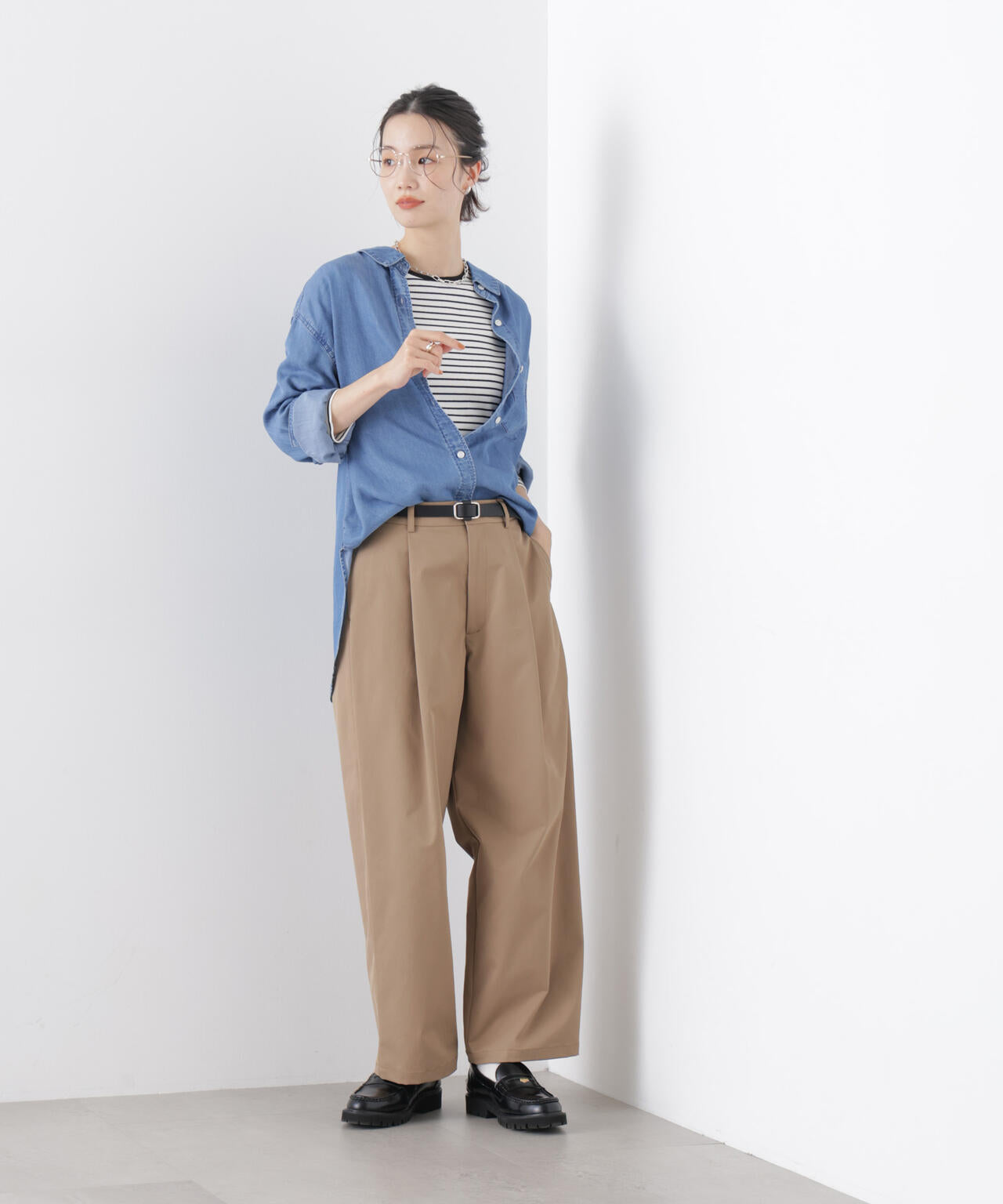 デニムワイドシャツ 6736120311