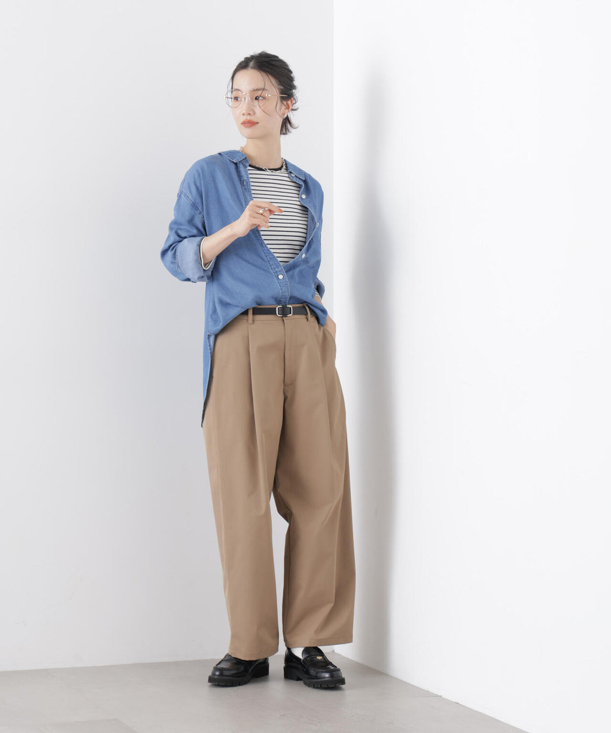 デニムワイドシャツ 6736120311