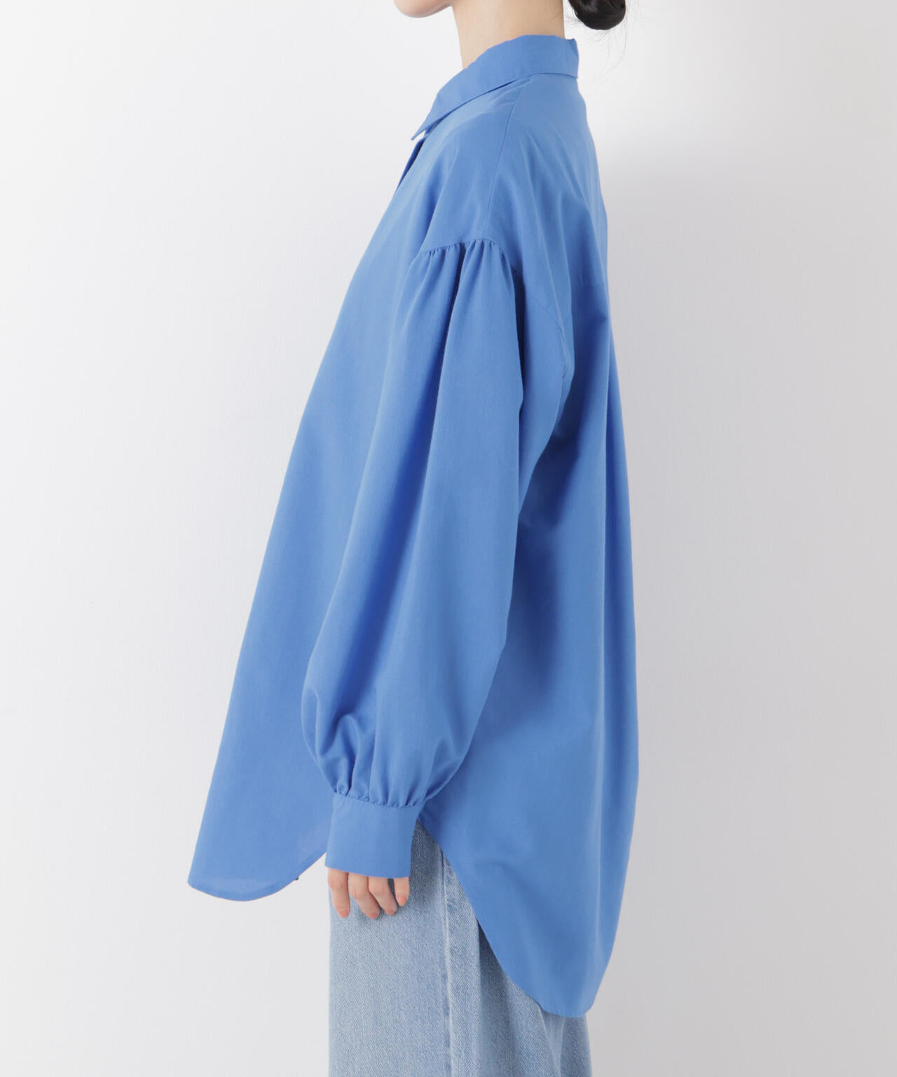 マシンウォッシャブルリネン混 ボリュームスリーブシャツ 6736120315